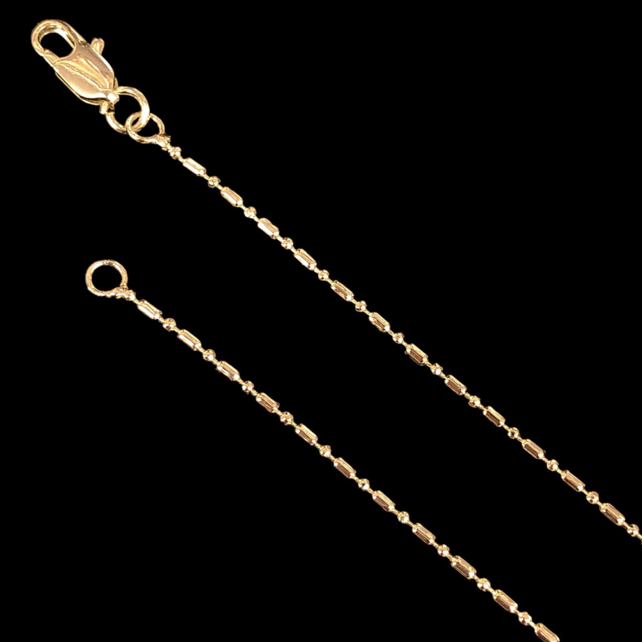 18K Gold Filled 1.2mm Gilded Bar and Ball Bead Chain (Pack of 12)