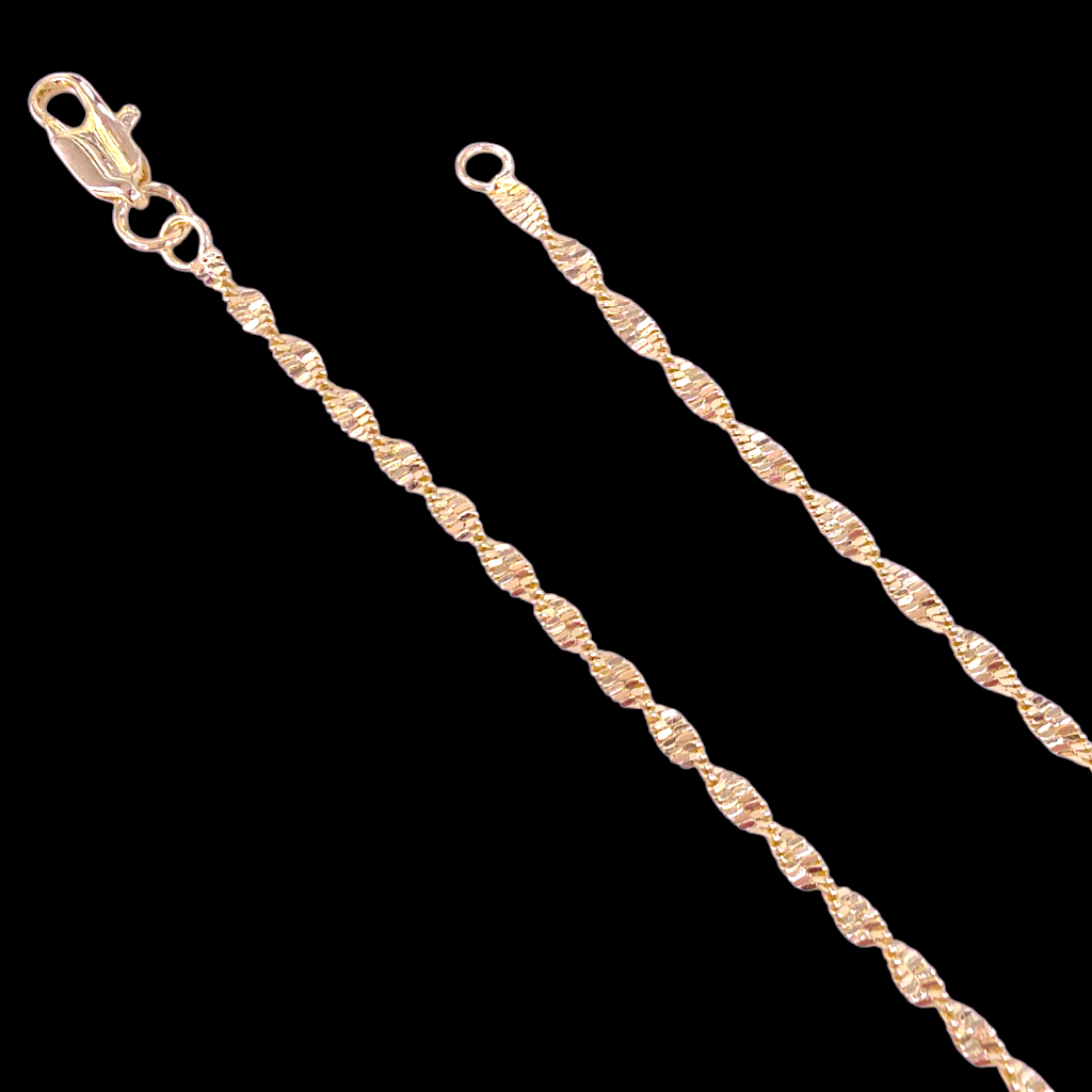 18K Gold Filled 2.2mm High Polish Gilded Wave Chain