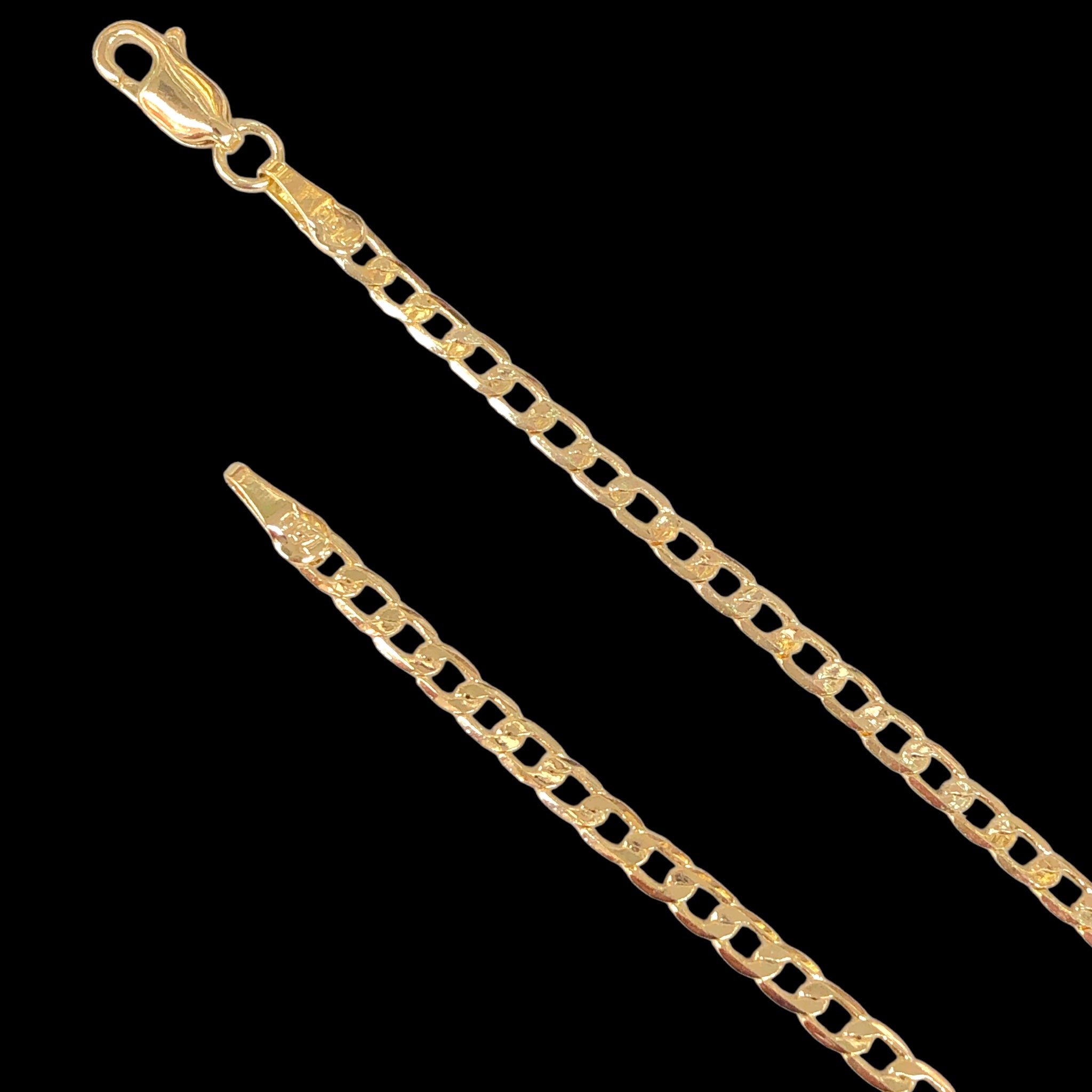 18K Oro Laminado Gold Filled 3mm Cuban Chain (Pack of 12)