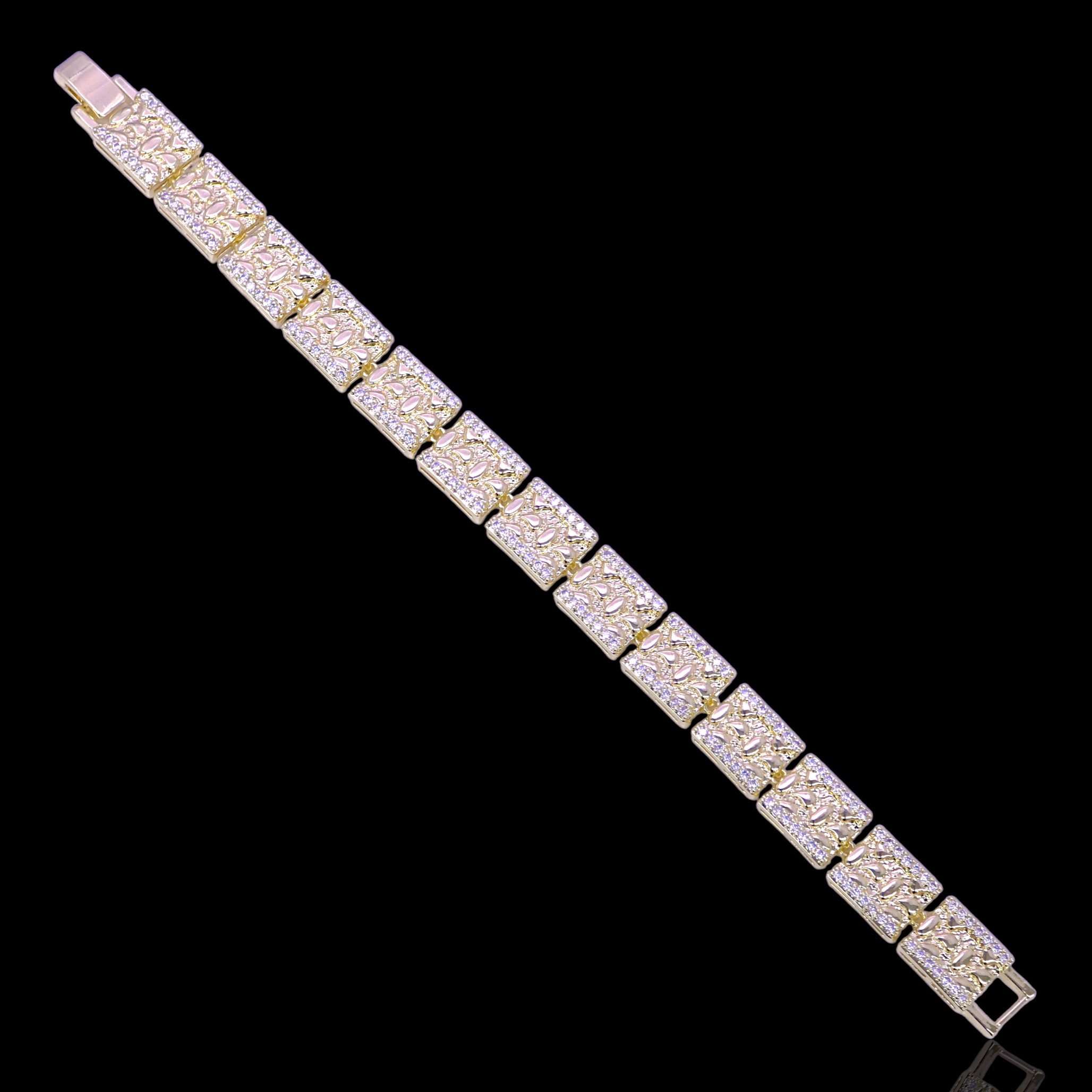 Gold Filled Oro Laminado 10mm Napoleon Nugget Gem Bracelet