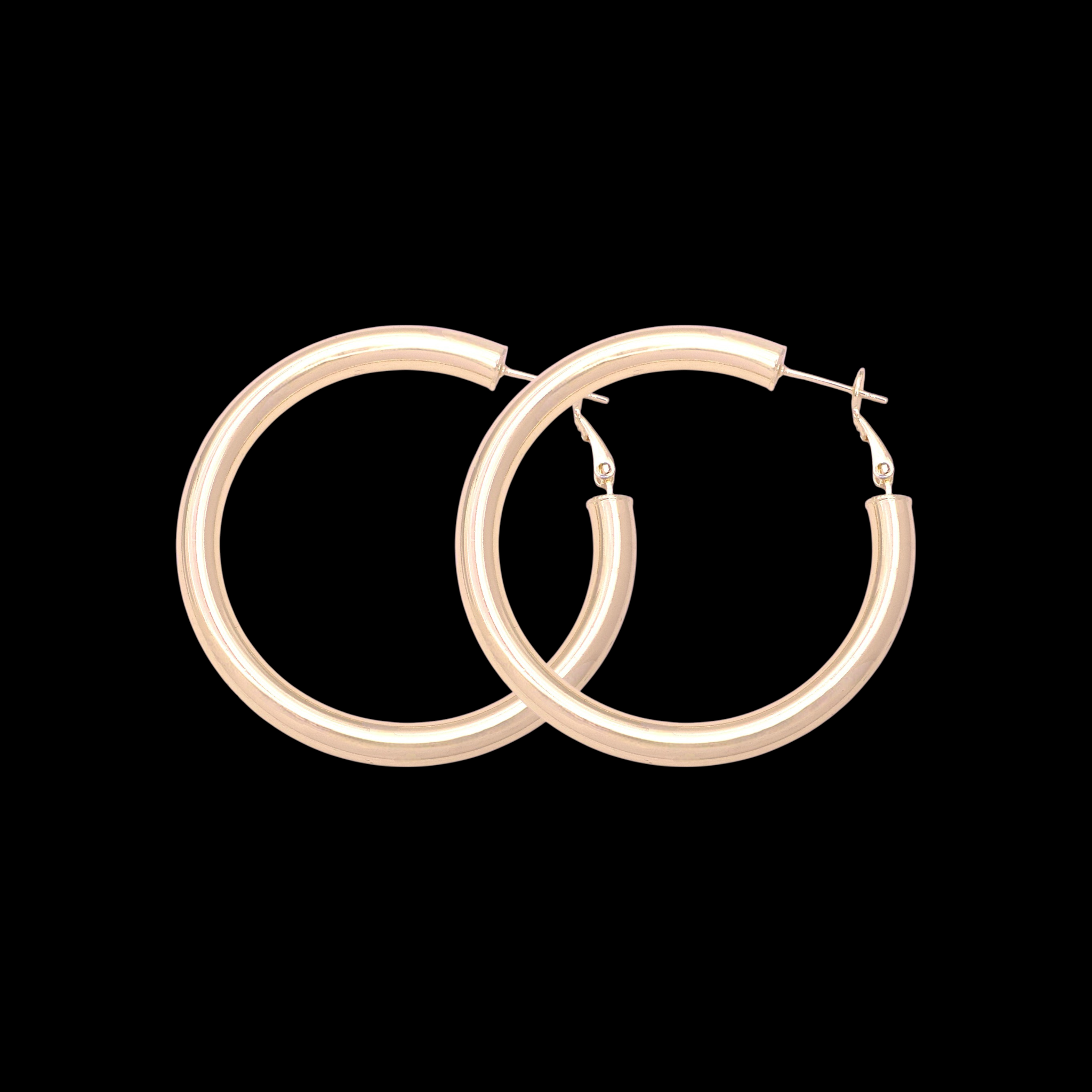 Gold Filled Oro Laminado 5mm Italian Plain Hoop Earrings