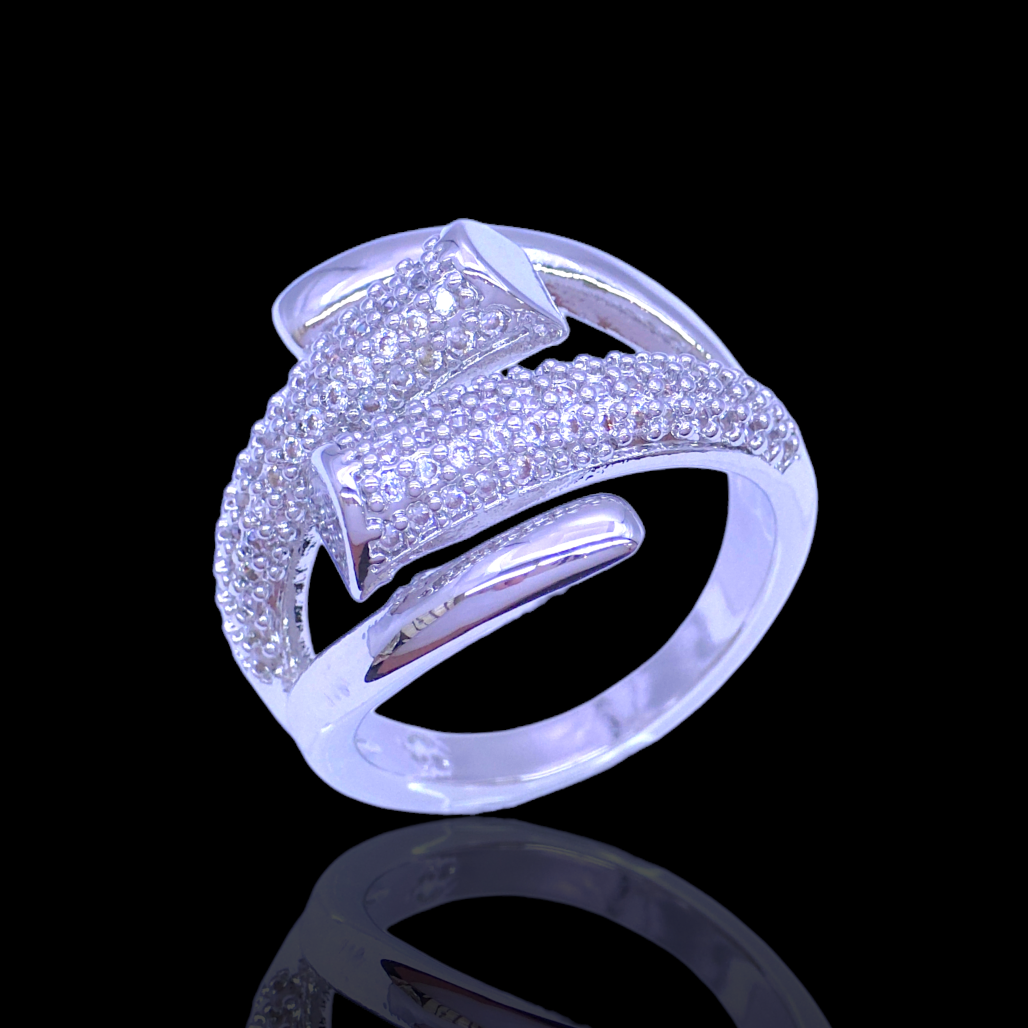 Gold Filled Oro Laminado Adjustable Gemini Zirconia Ring