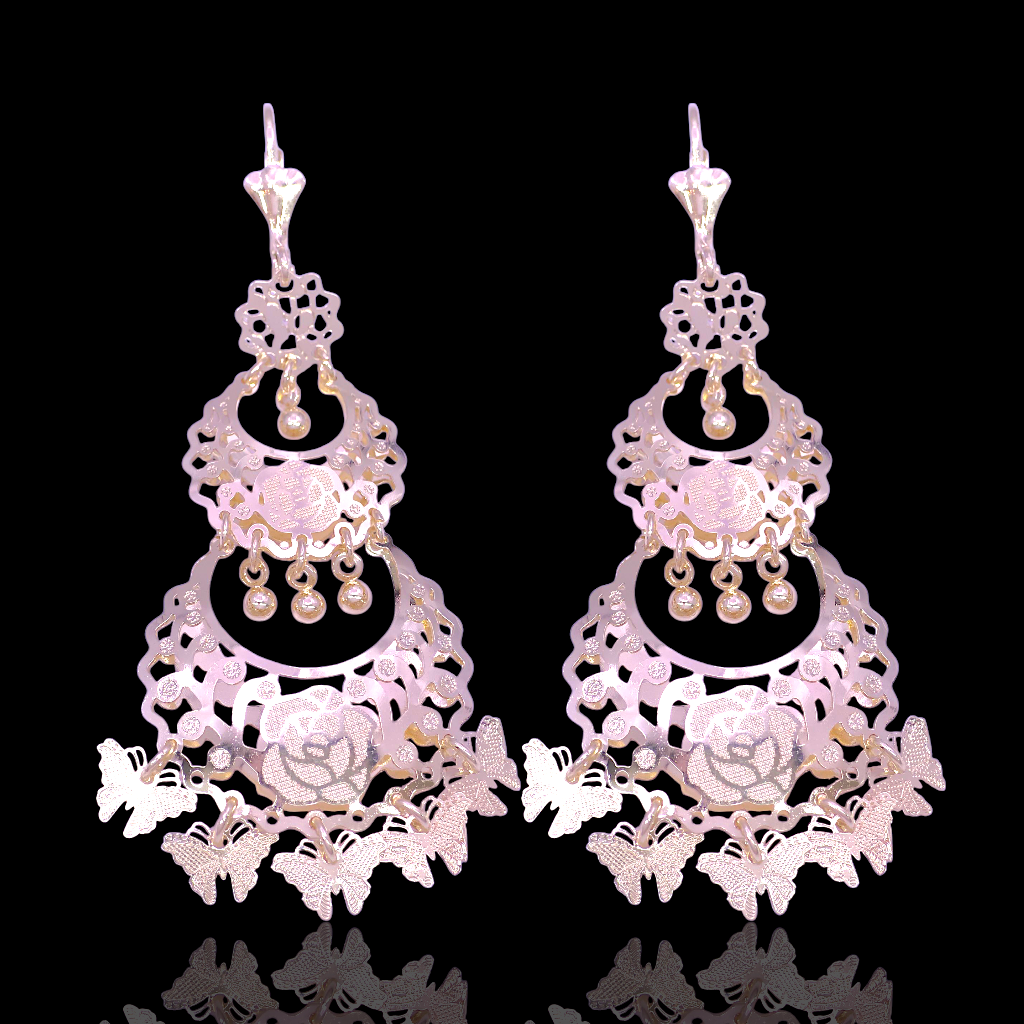 Gold Filled Oro Laminado Amazon Butterfly Layered Earrings