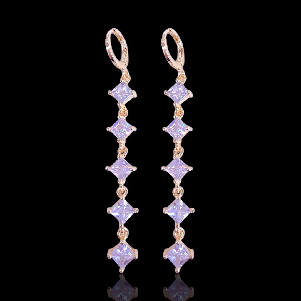 Gold Filled Oro Laminado Aphrodite Gems Dangle Earrings