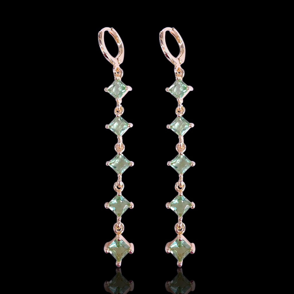 Gold Filled Oro Laminado Aphrodite Gems Dangle Earrings