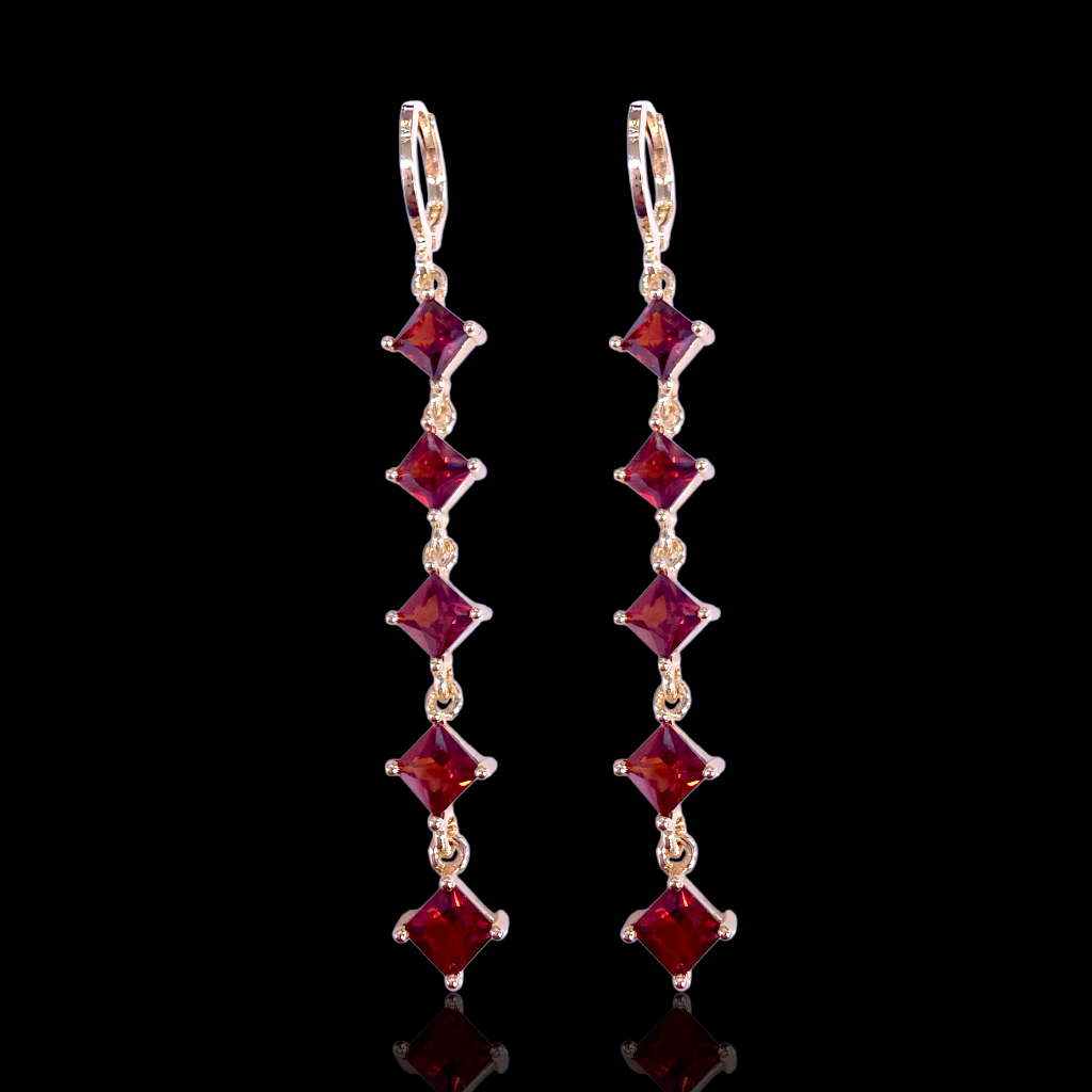 Gold Filled Oro Laminado Aphrodite Gems Dangle Earrings