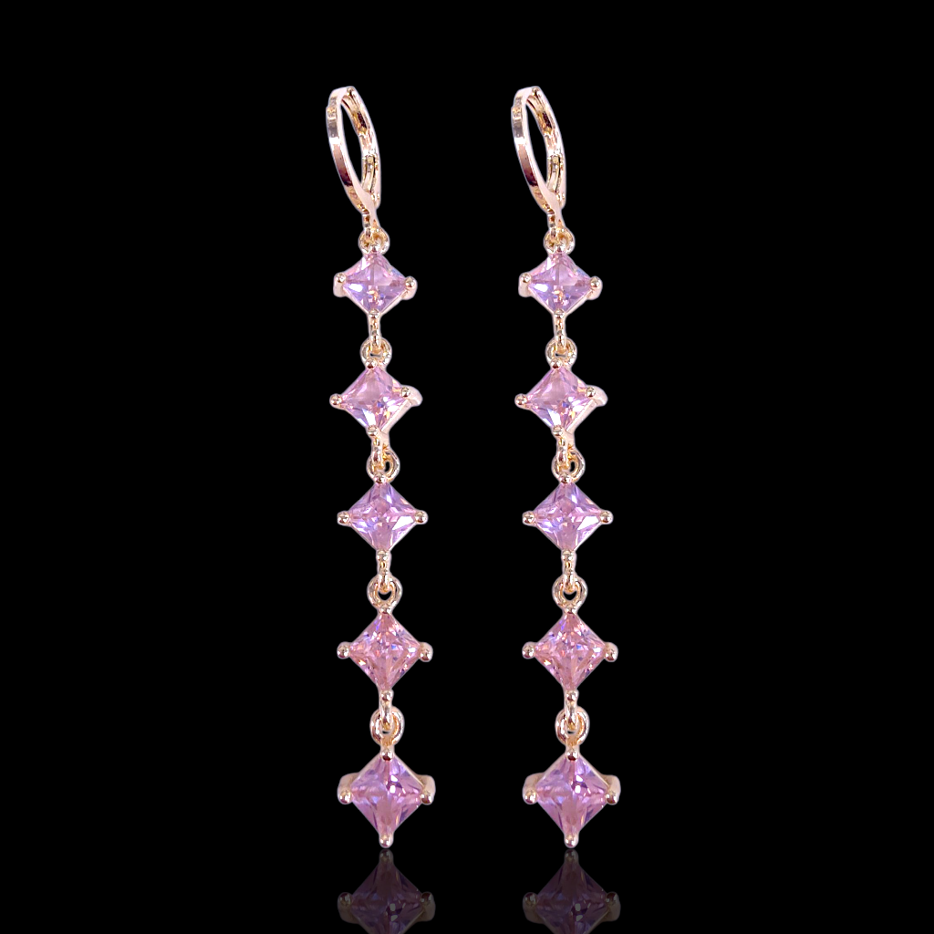 Gold Filled Oro Laminado Aphrodite Gems Dangle Earrings