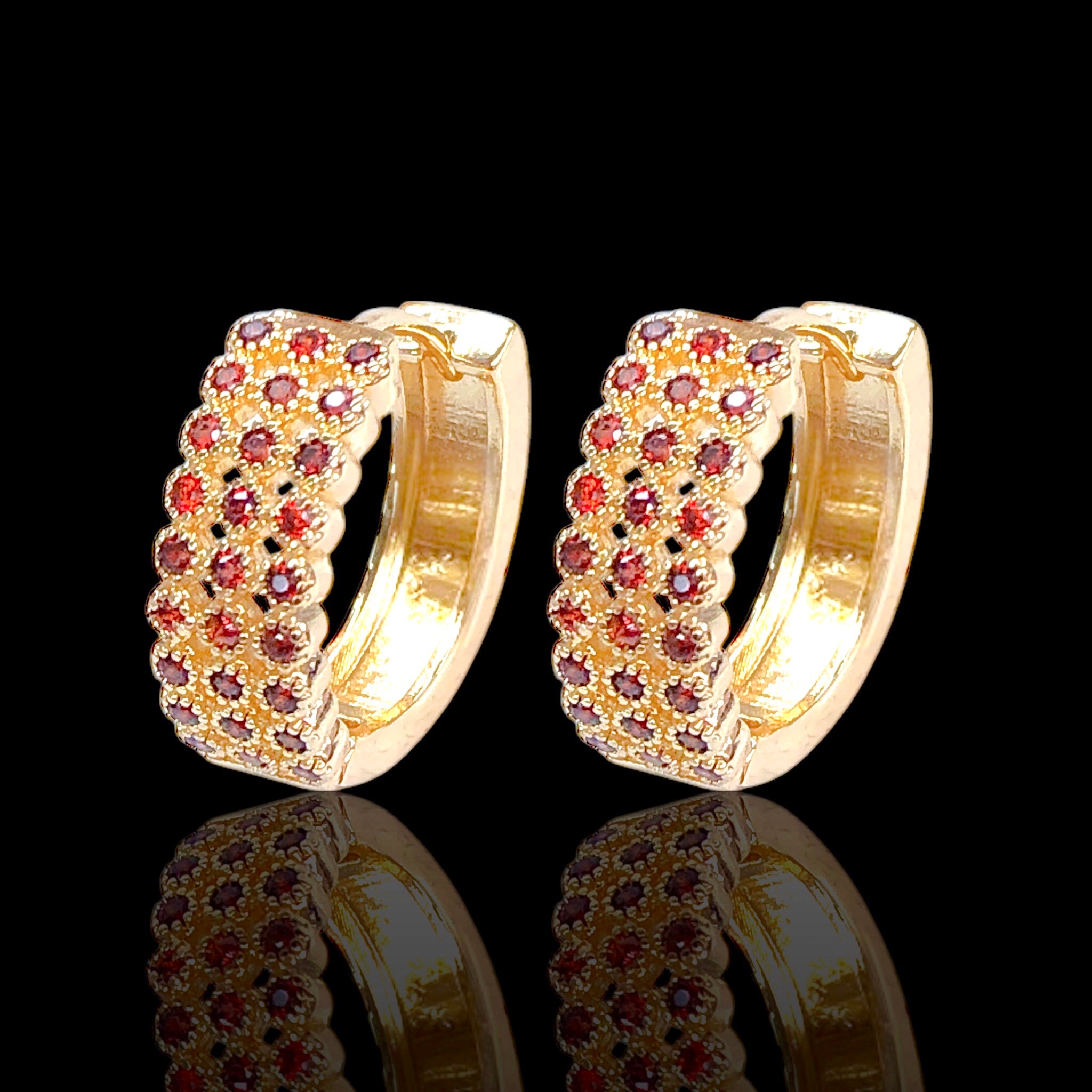 Gold Filled Oro Laminado Arabic Princess Zirconia Earrings