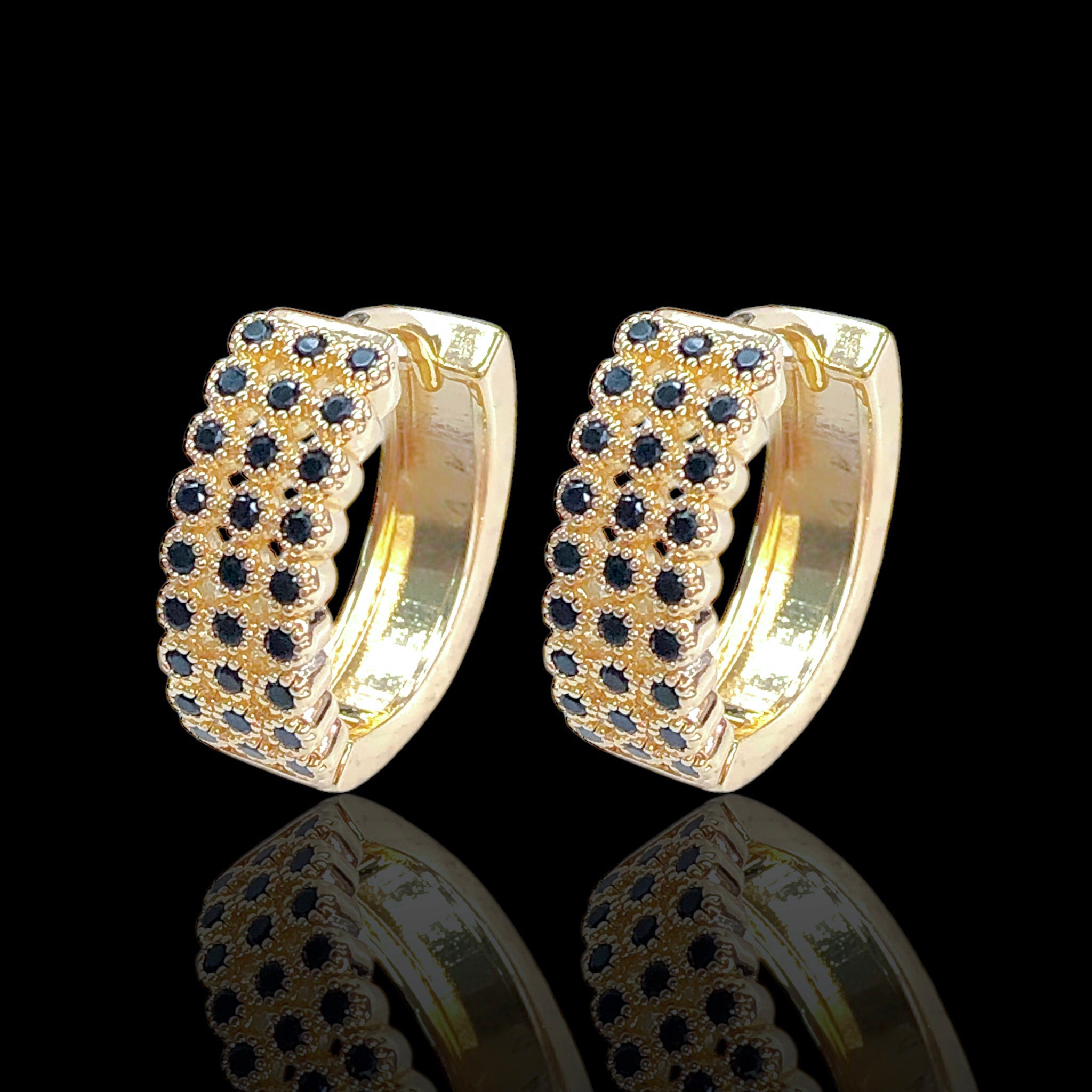 Gold Filled Oro Laminado Arabic Princess Zirconia Earrings