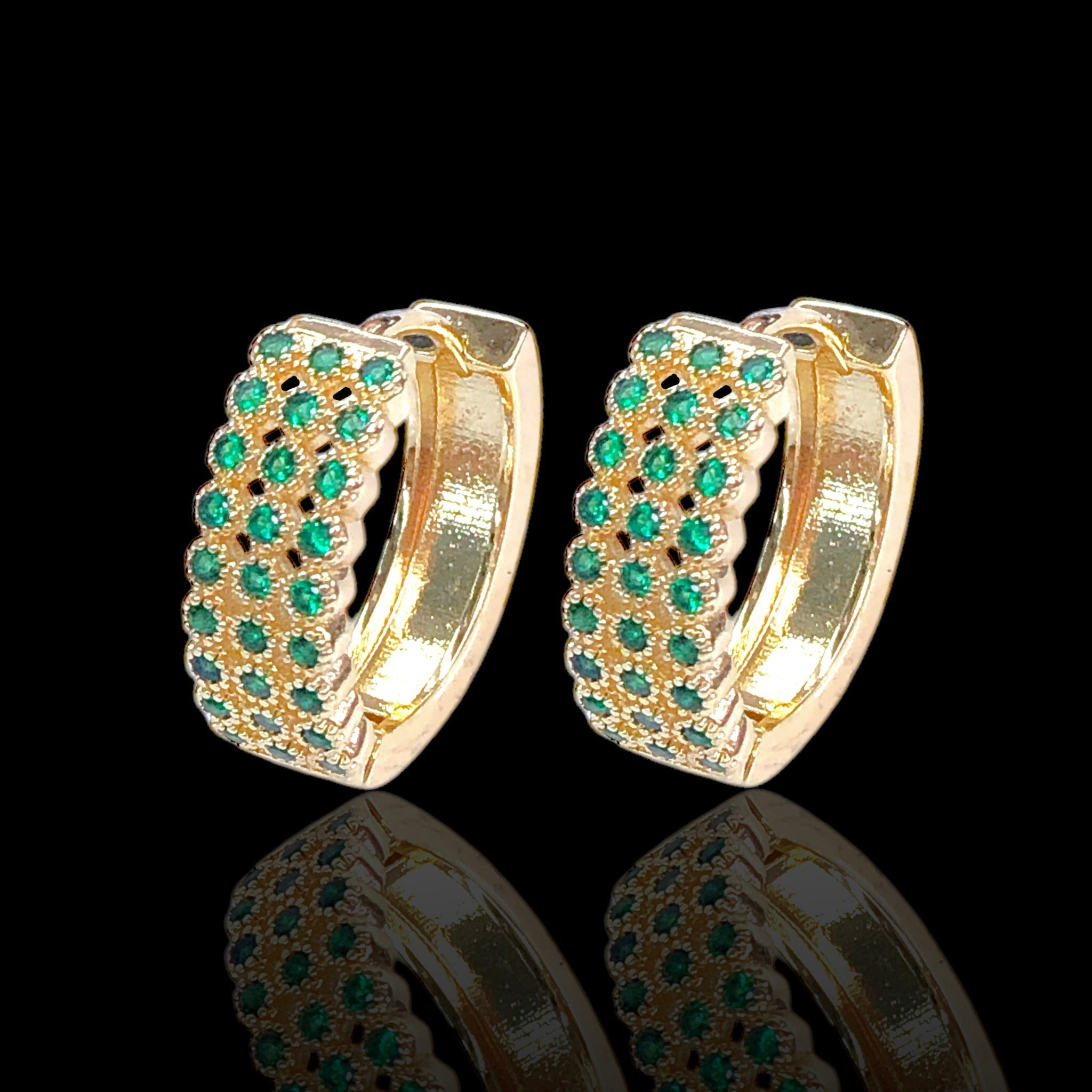 Gold Filled Oro Laminado Arabic Princess Zirconia Earrings