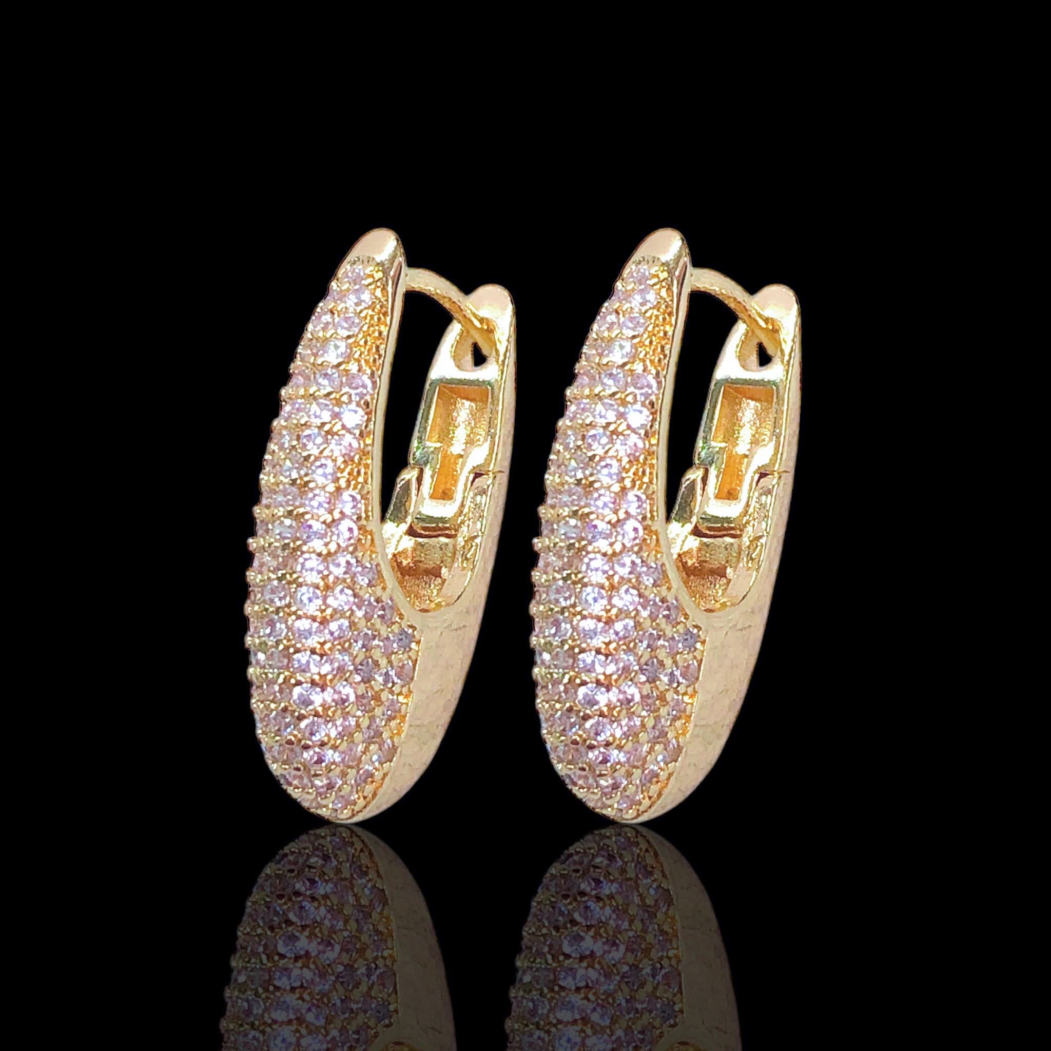 Gold Filled Oro Laminado Artisan Craft Zirconia Earrings