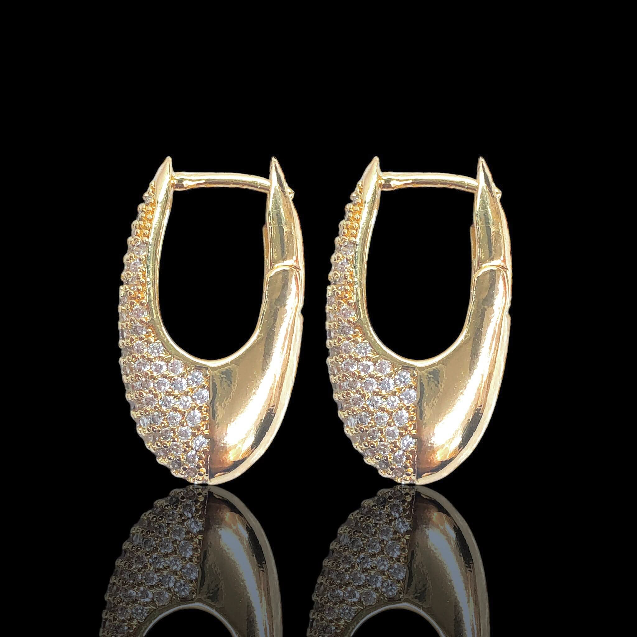 Gold Filled Oro Laminado Artisan Craft Zirconia Earrings