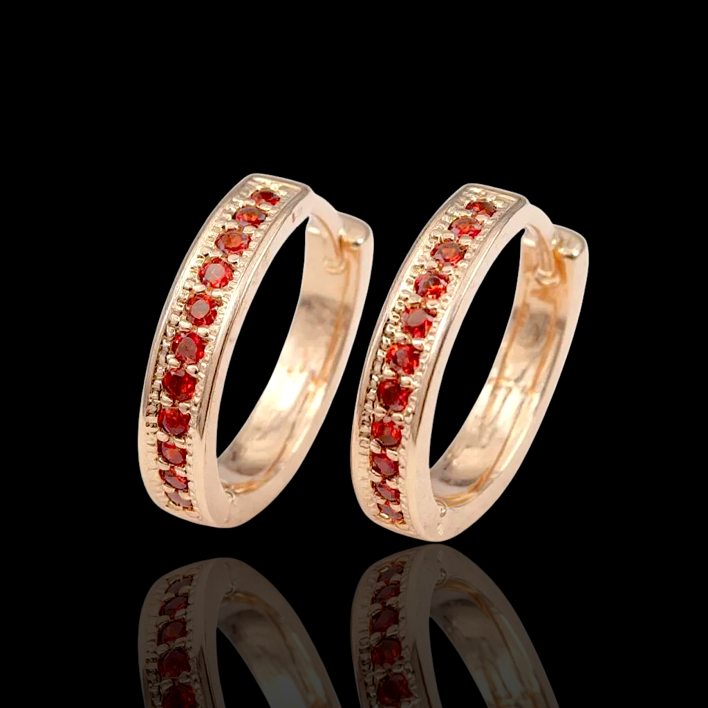 Gold Filled Oro Laminado Athena Gem Huggie Earrings