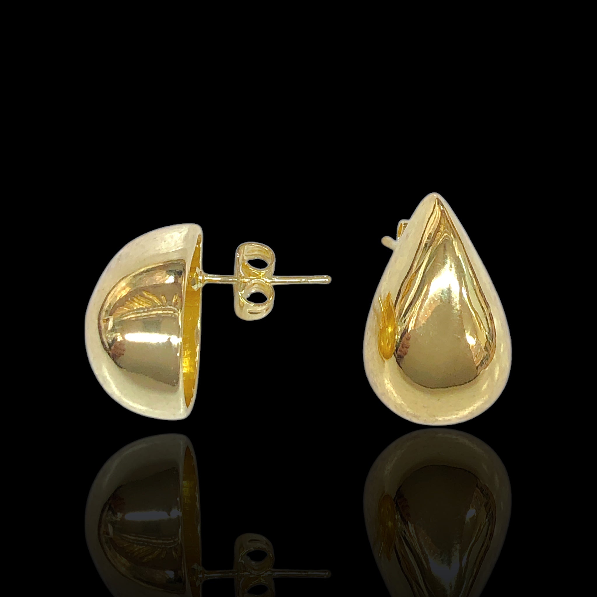 Gold Filled Oro Laminado Athens Raindrop Stud Earrings