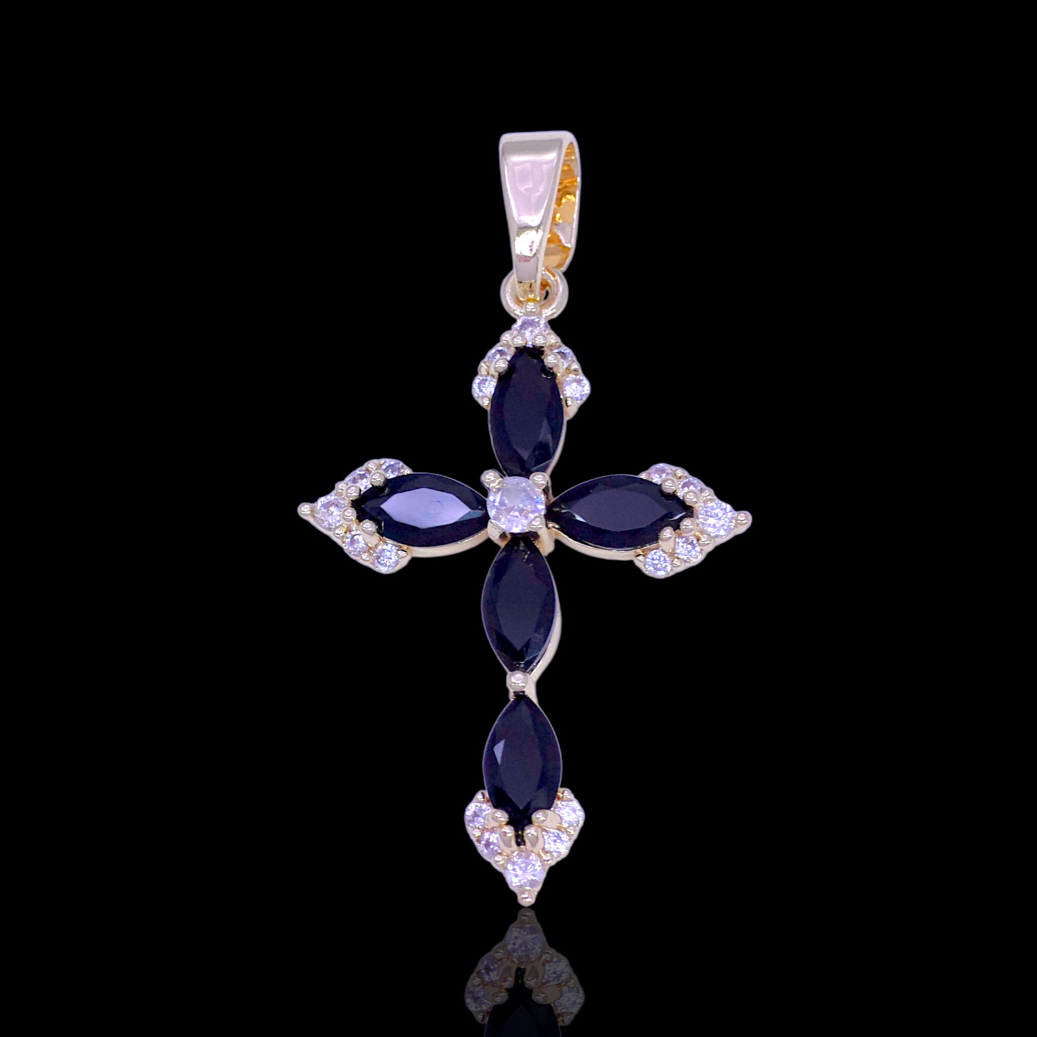 Gold Filled Oro Laminado Bethlehem Zirconia Cross Pendant