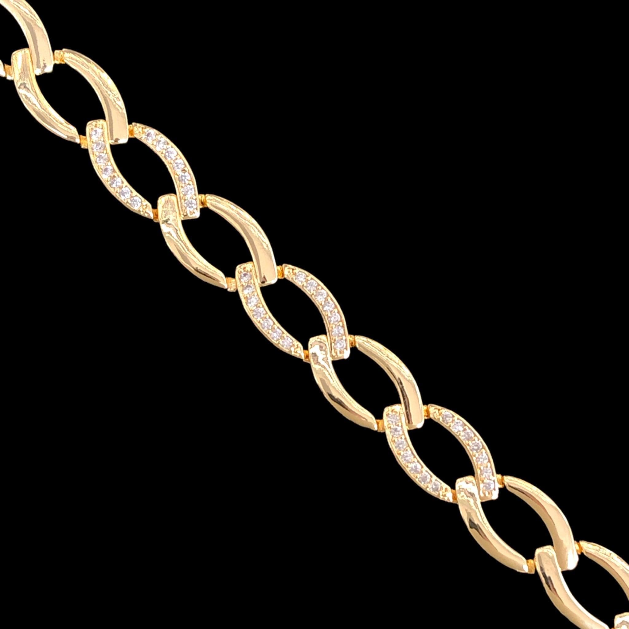 Gold Filled Oro Laminado Cassandra Loop CZ Bracelet