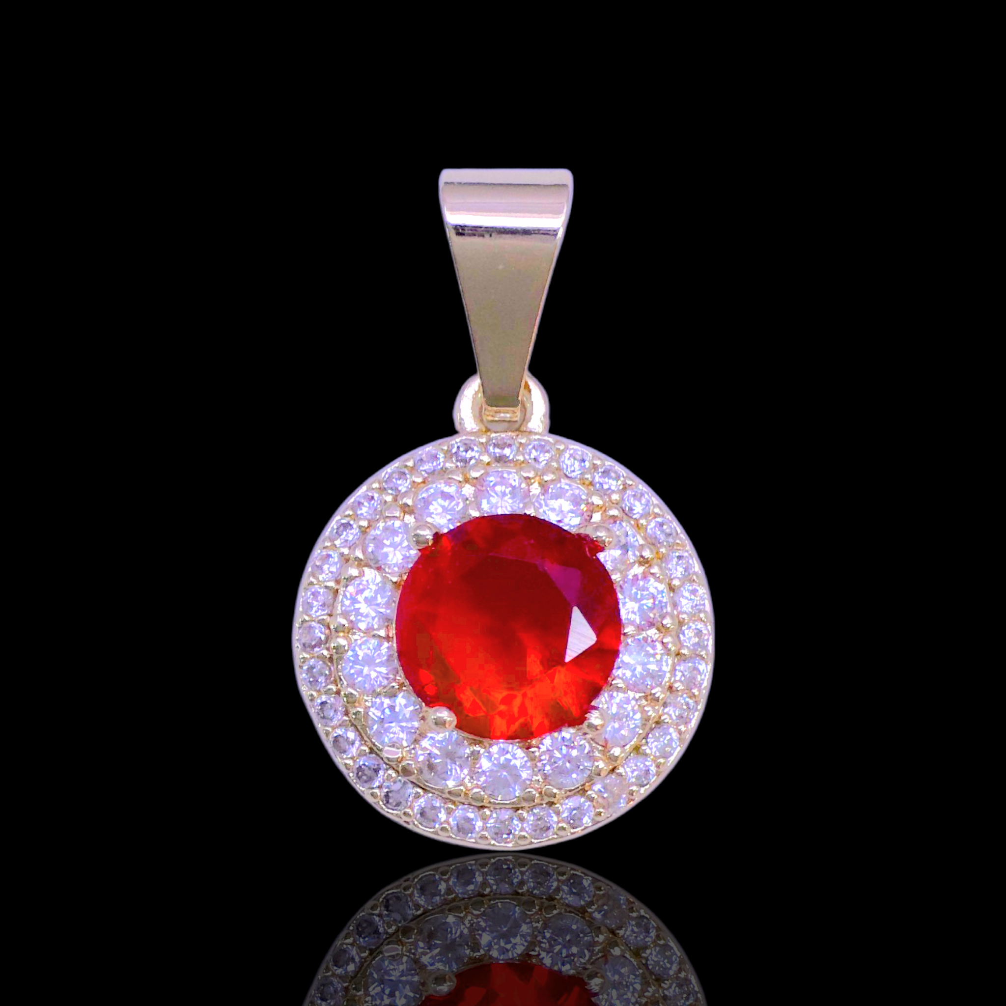 Gold Filled Oro Laminado Crox Laurel Zirconia Pendant