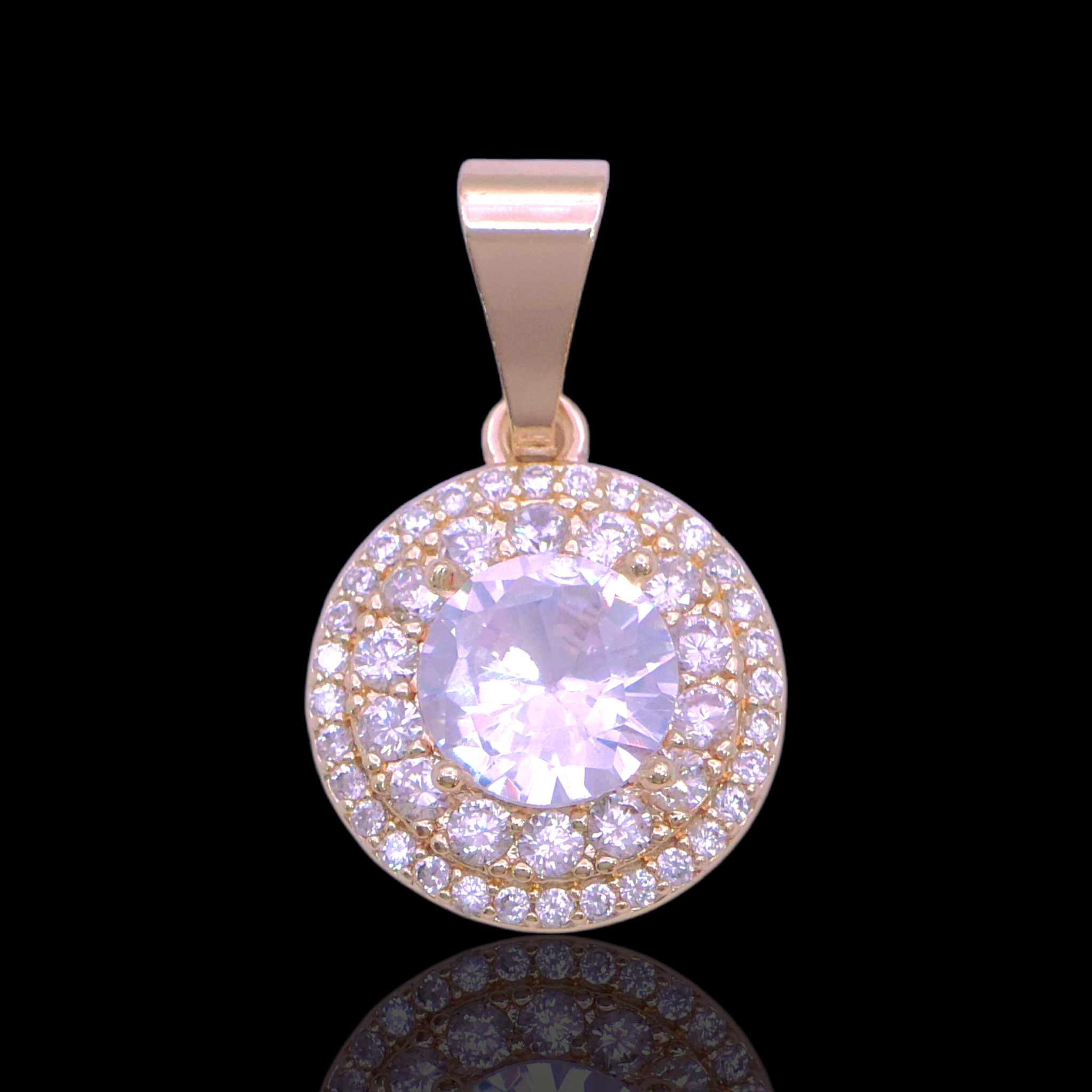 Gold Filled Oro Laminado Crox Laurel Zirconia Pendant