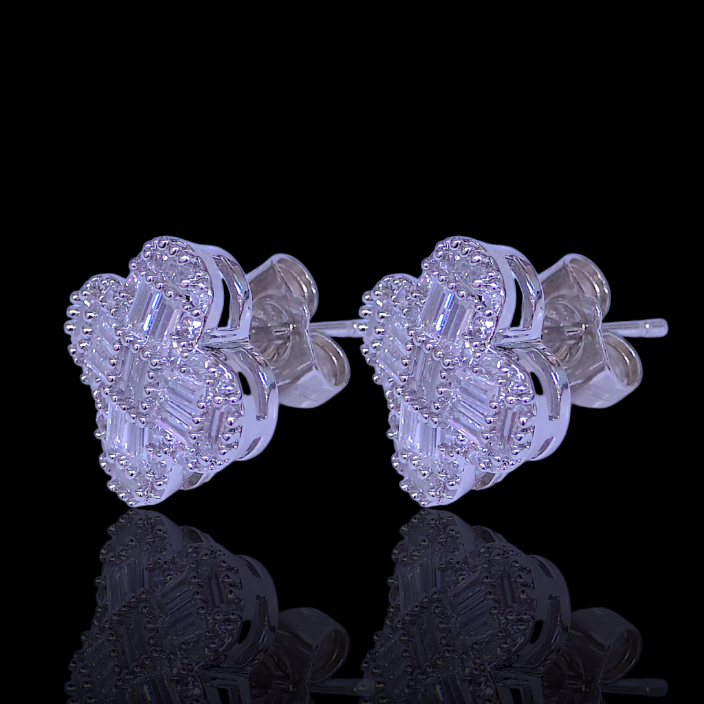 Gold Filled Oro Laminado Crystal Blossom Stud Earrings