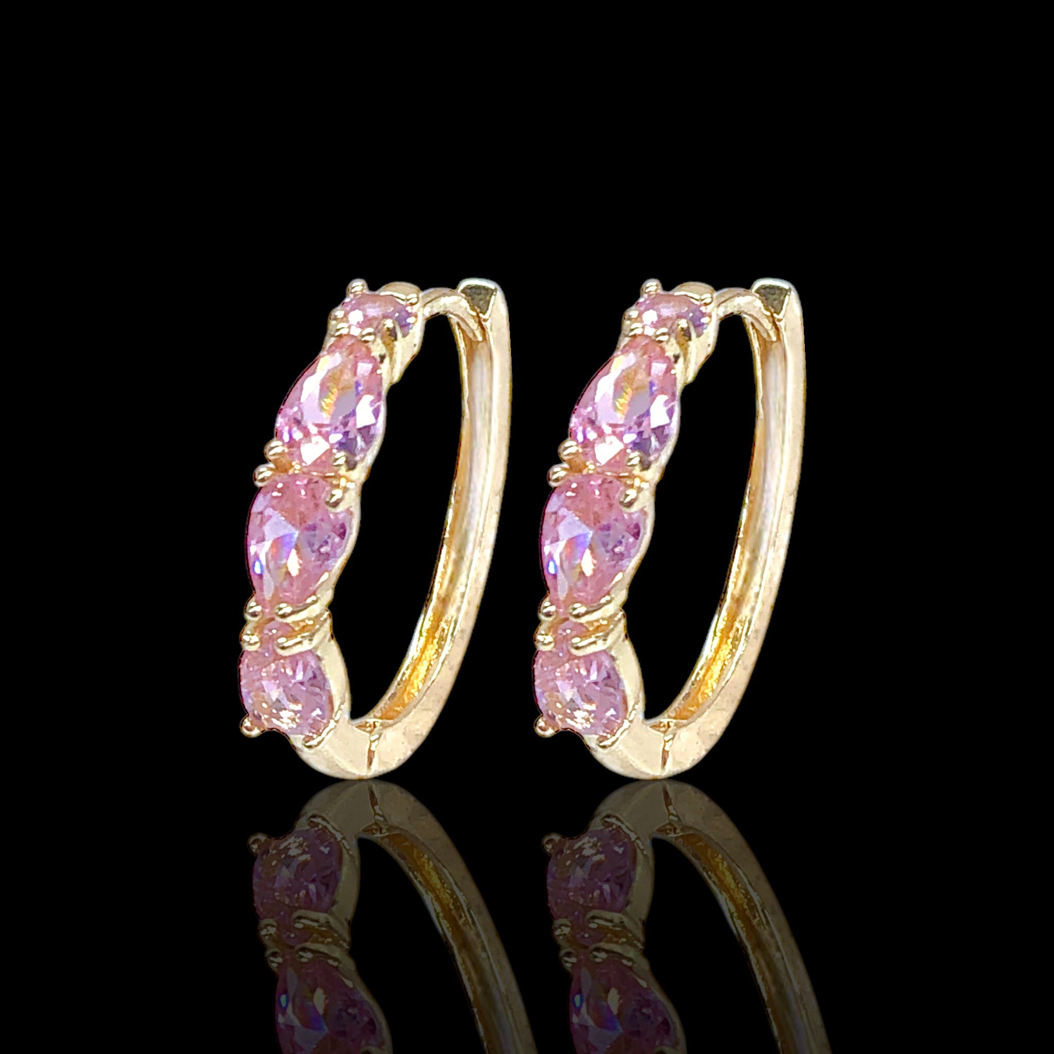 Gold Filled Oro Laminado Crystal Raindrop Zirconia Earrings