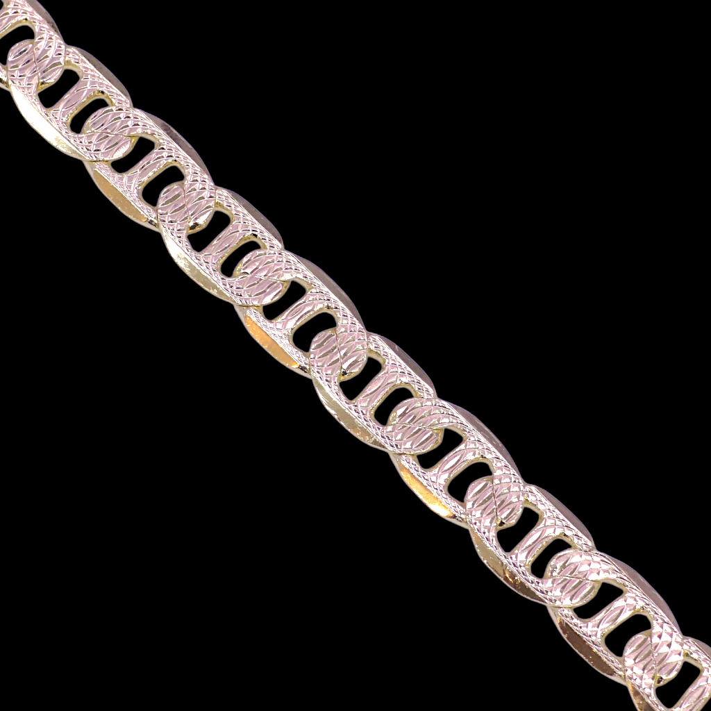 Gold Filled Oro Laminado Diamonad Cut Mariner Bracelet (PACK OF 6)