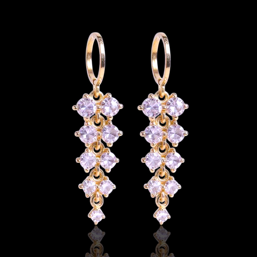 Gold Filled Oro Laminado Dionysus Gems Dangle Earrings