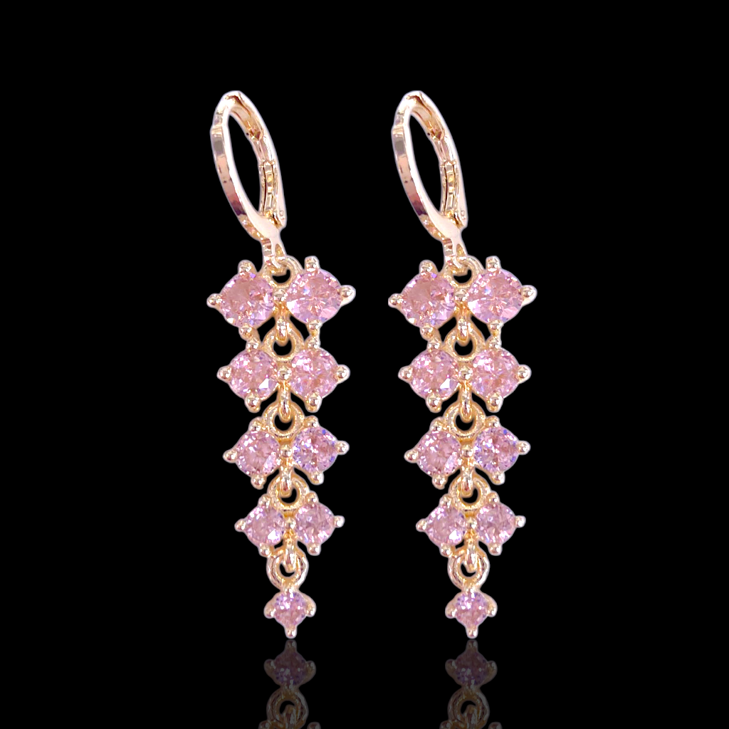Gold Filled Oro Laminado Dionysus Gems Dangle Earrings