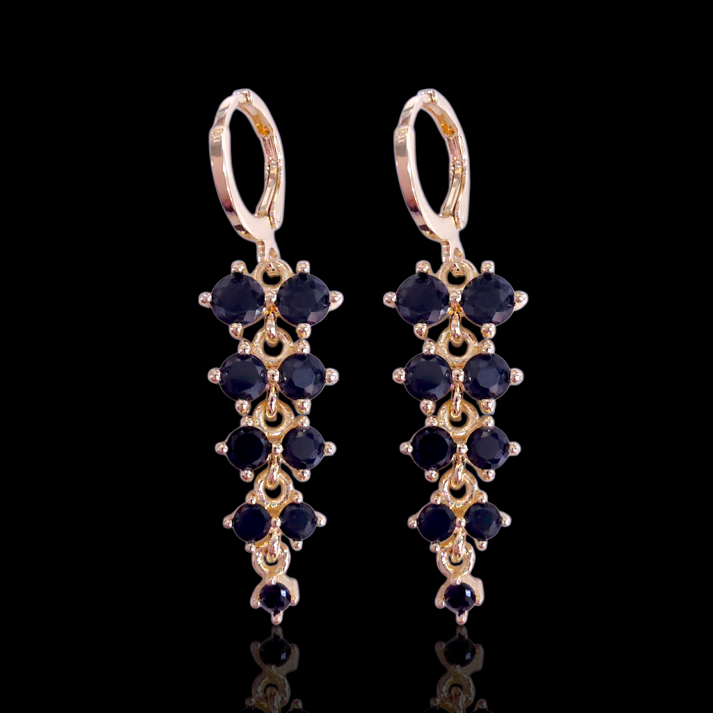 Gold Filled Oro Laminado Dionysus Gems Dangle Earrings