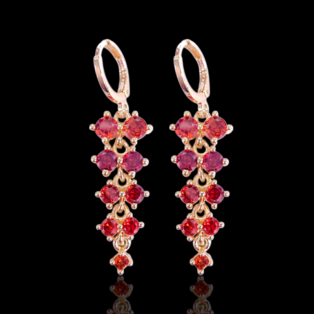 Gold Filled Oro Laminado Dionysus Gems Dangle Earrings