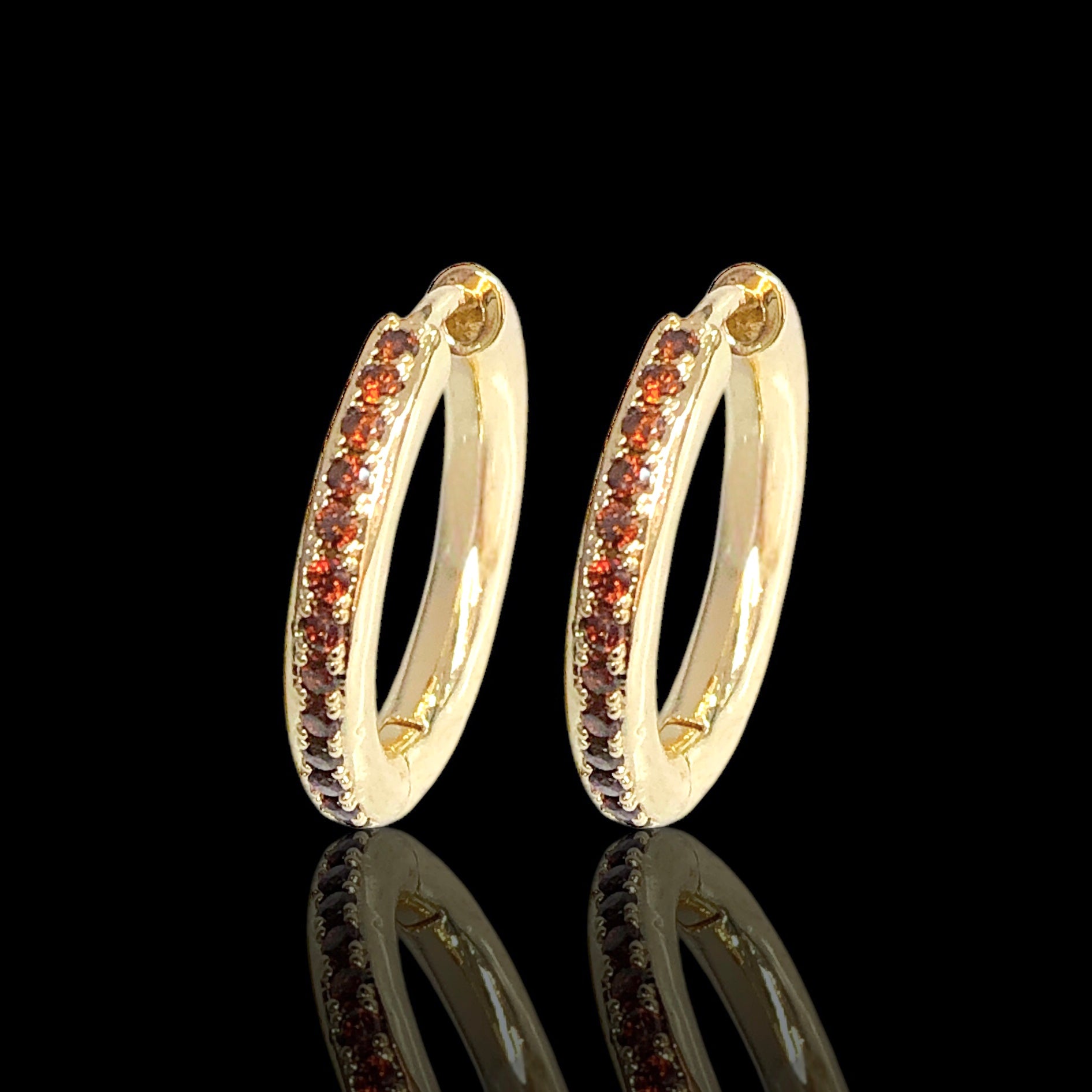 Gold Filled Oro Laminado Double Sided Cubic Zirconia Earrings