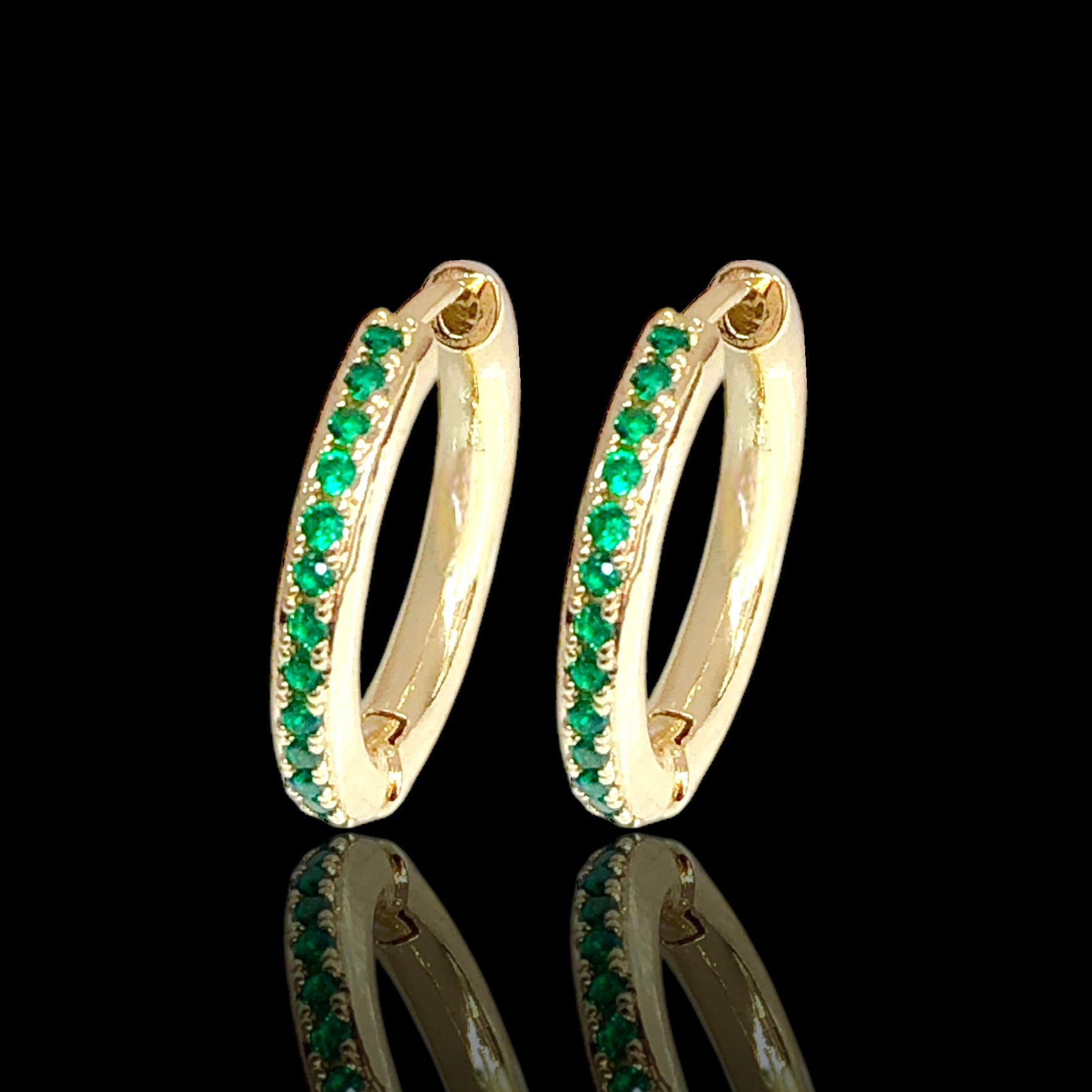 Gold Filled Oro Laminado Double Sided Cubic Zirconia Earrings