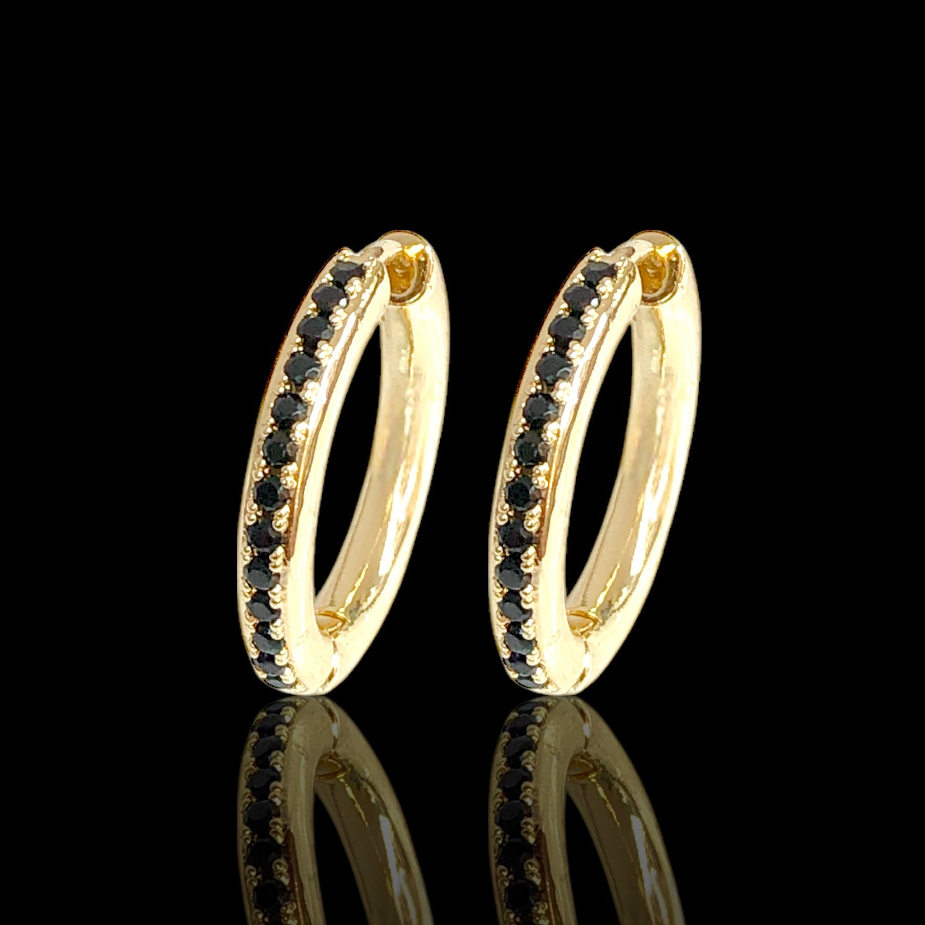 Gold Filled Oro Laminado Double Sided Cubic Zirconia Earrings