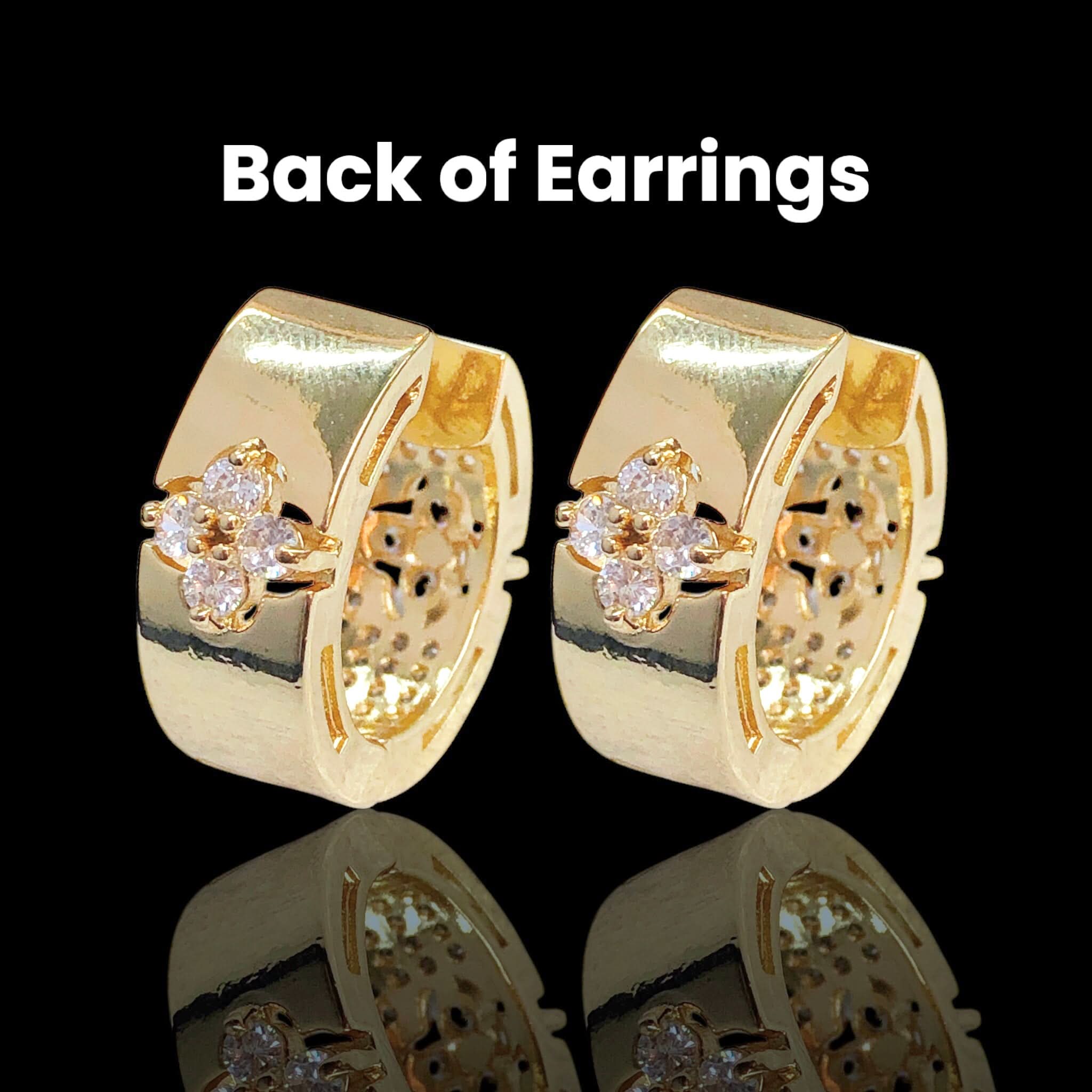 Gold Filled Oro Laminado Floral Crest Zirconia Earrings