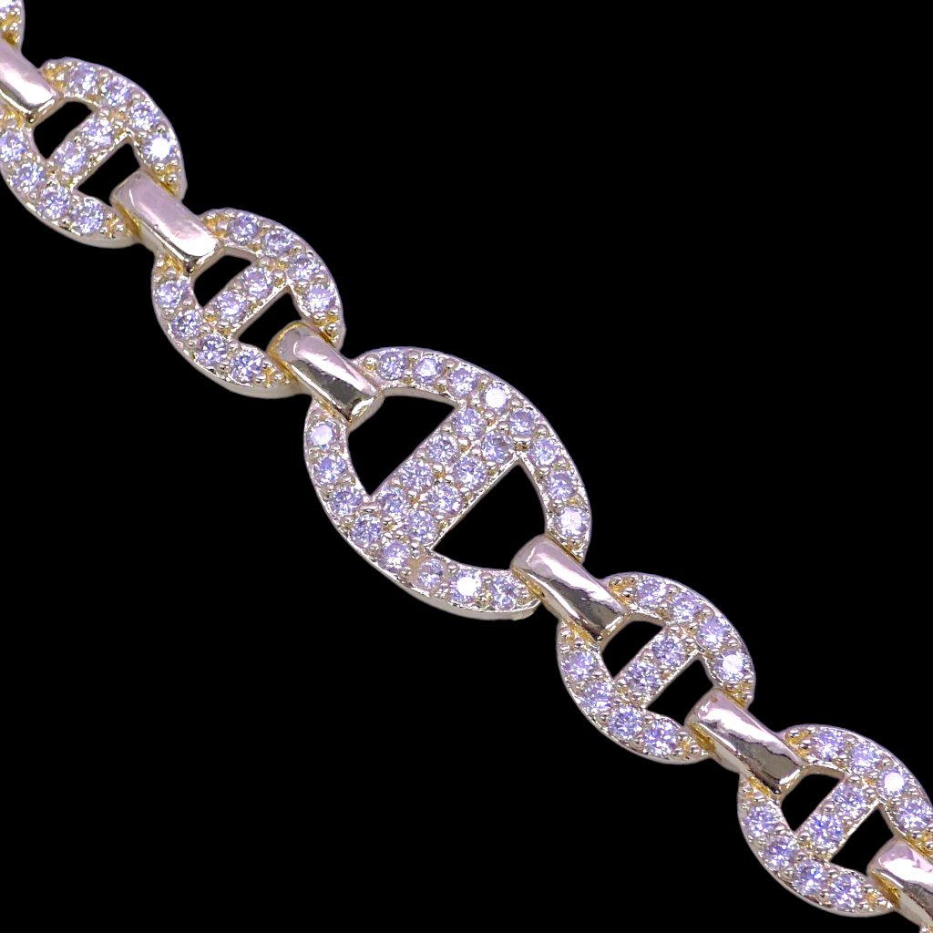 Gold Filled Oro Laminado French Mariner Zirconia Bracelet