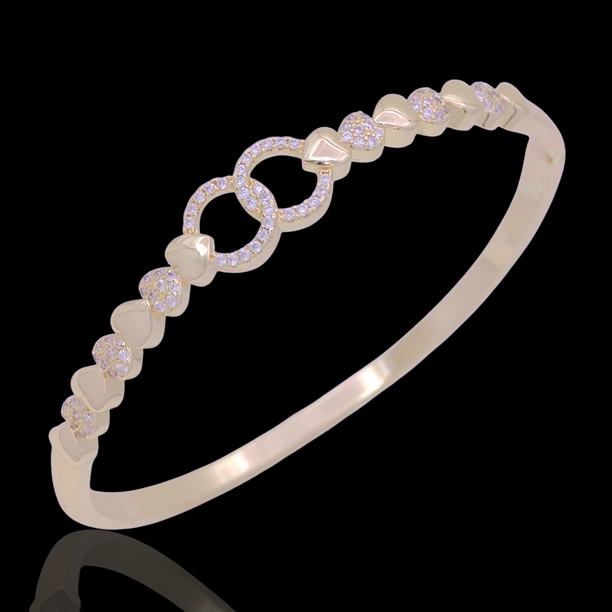 Gold Filled Oro Laminado Friendship Circle Zirconia Bangle