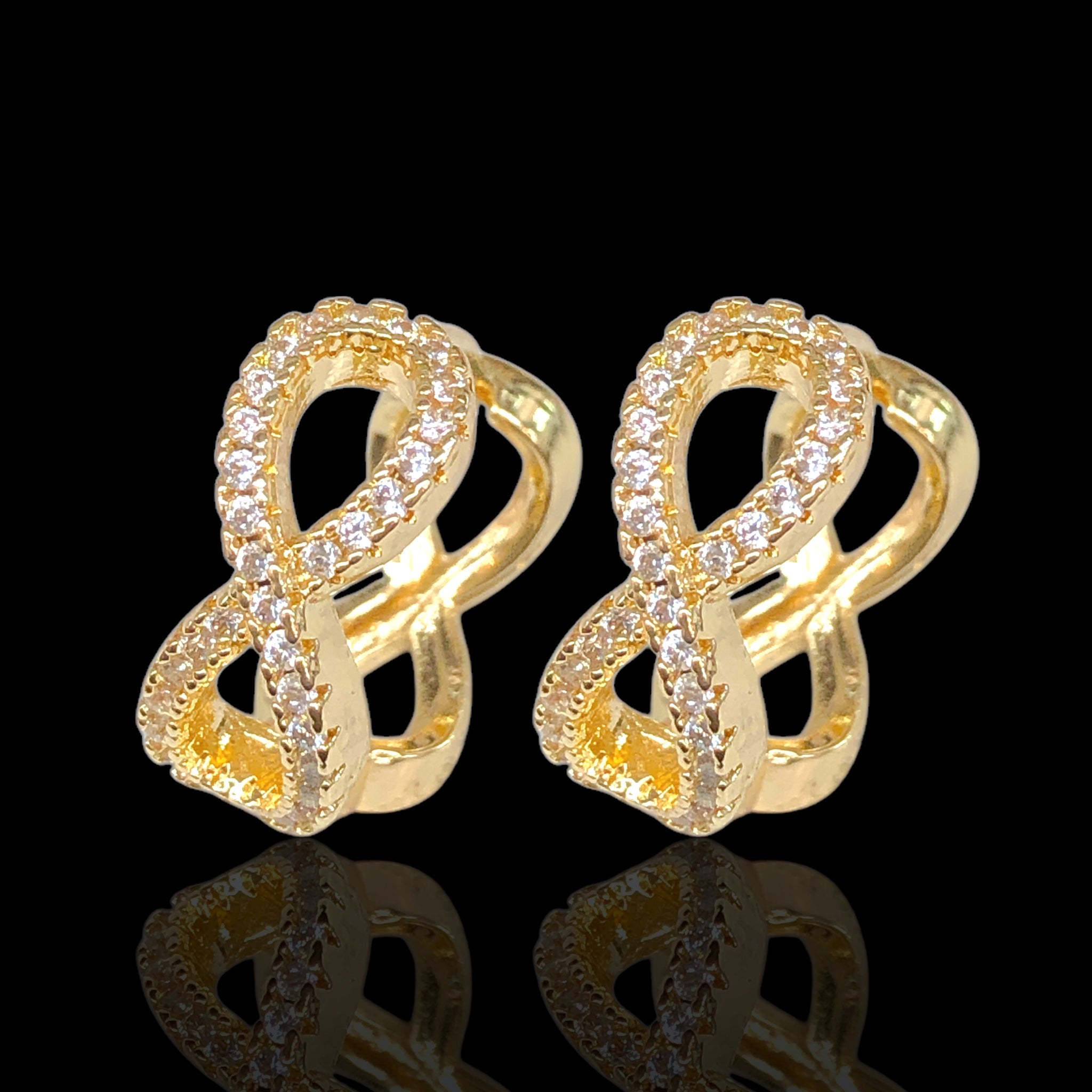 Gold Filled Oro Laminado Galaxy Infinity Huggie Earrings