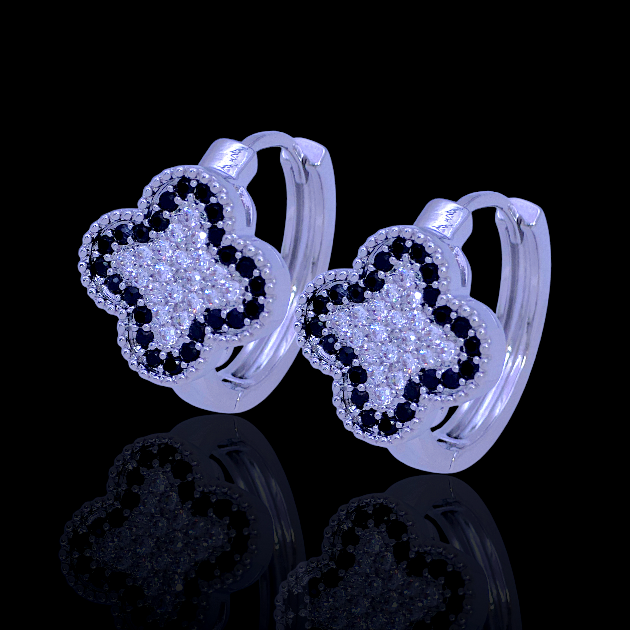 Gold Filled Oro Laminado Gemini Star Zirconia Earrings