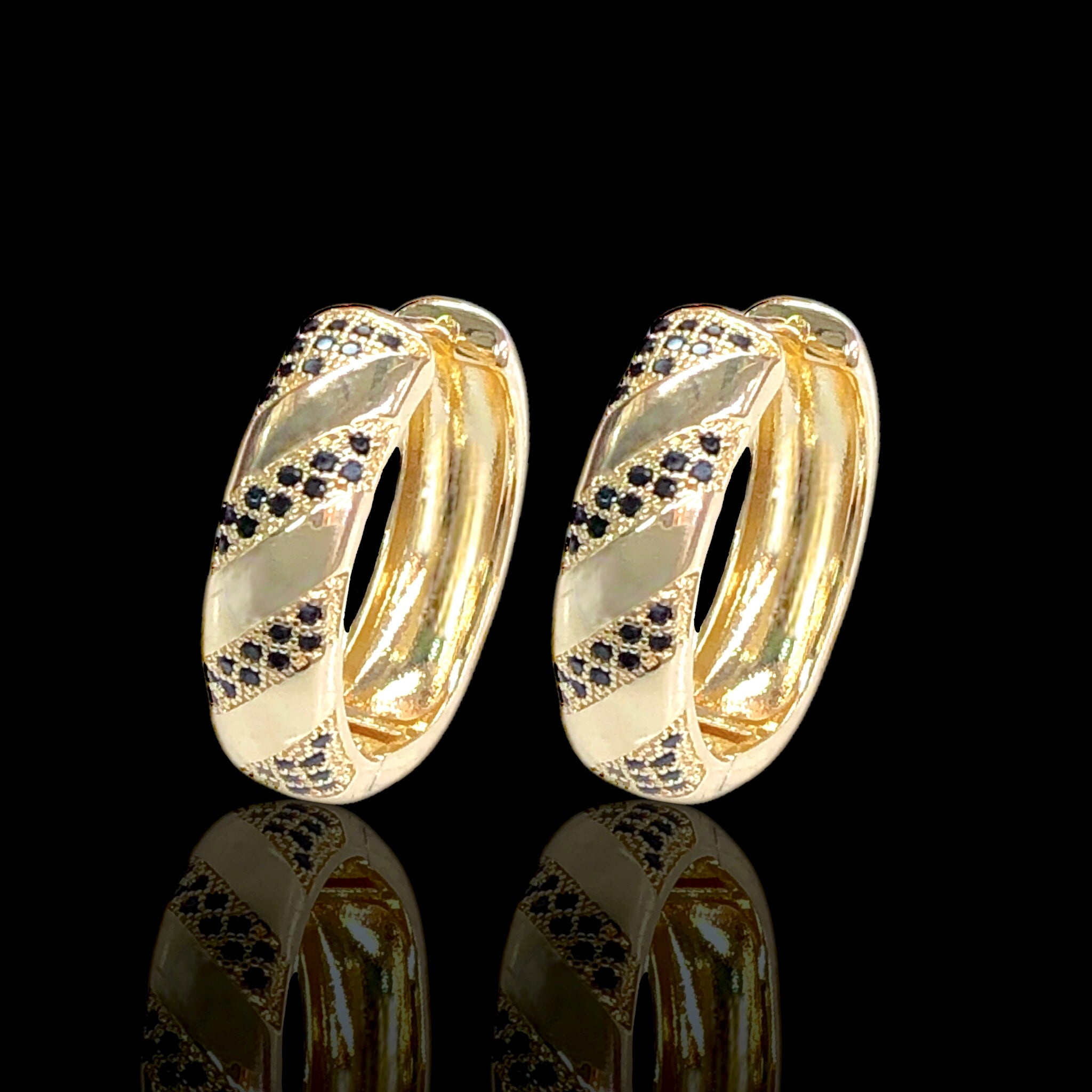Gold Filled Oro Laminado Geneva Spiral Zirconia Earrings