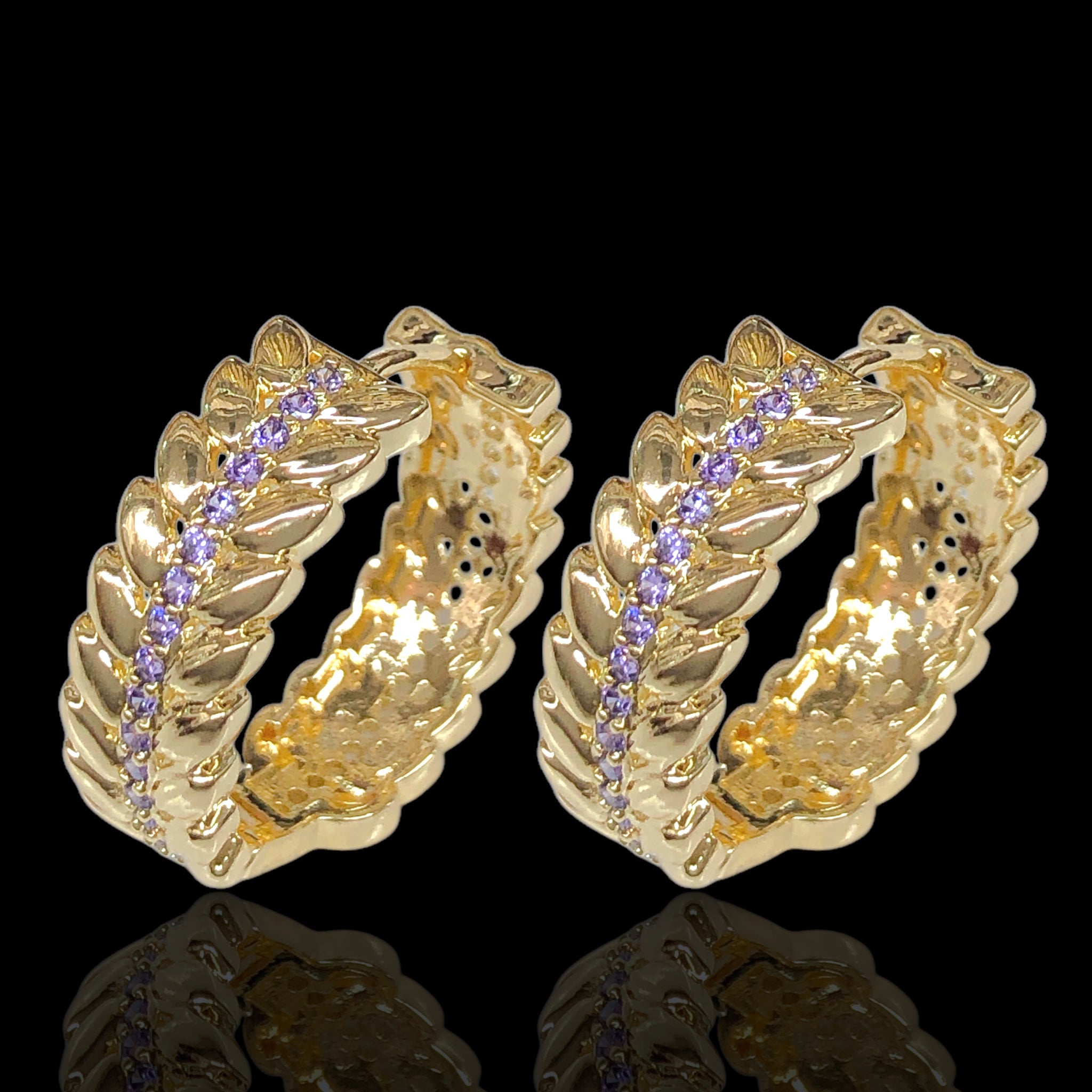 Gold Filled Oro Laminado Gilded Summer Ivy Leaf Earrings