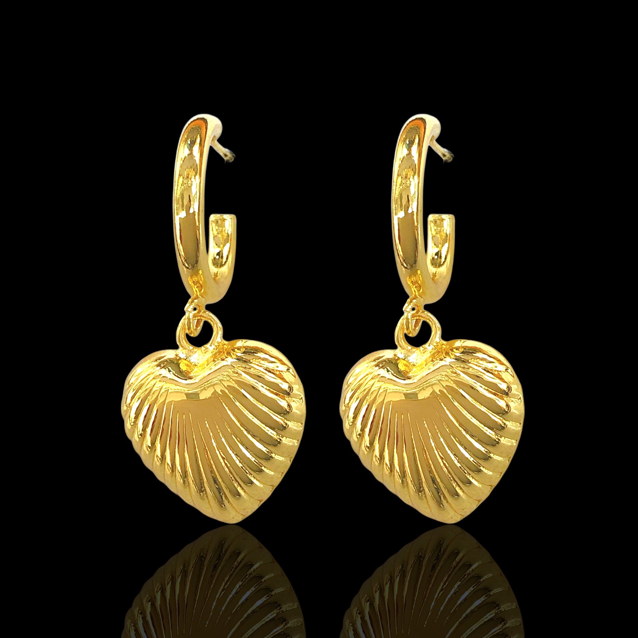 Gold Filled Oro Laminado Heart of the Ocean Dangle Earrings