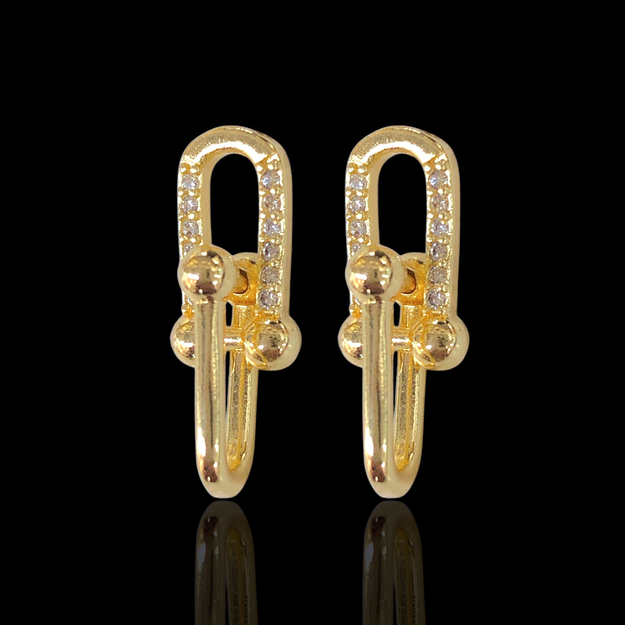 Gold Filled Oro Laminado High Polish Paris U-Link Earrings