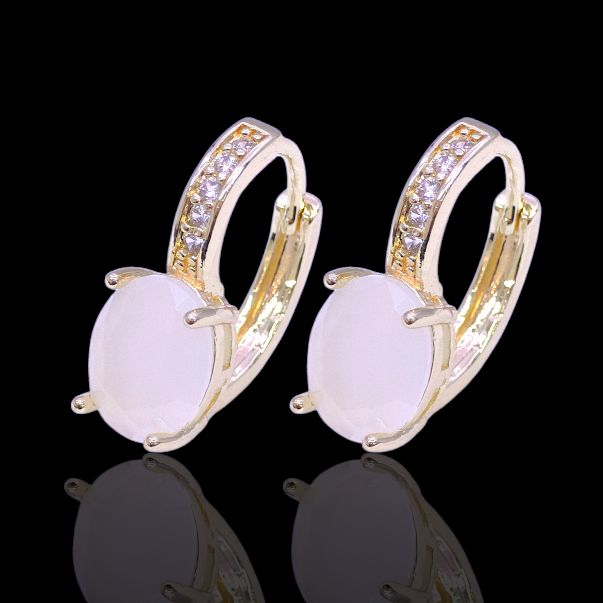 Gold Filled Oro Laminado Highland Gem Zirconia Earrings