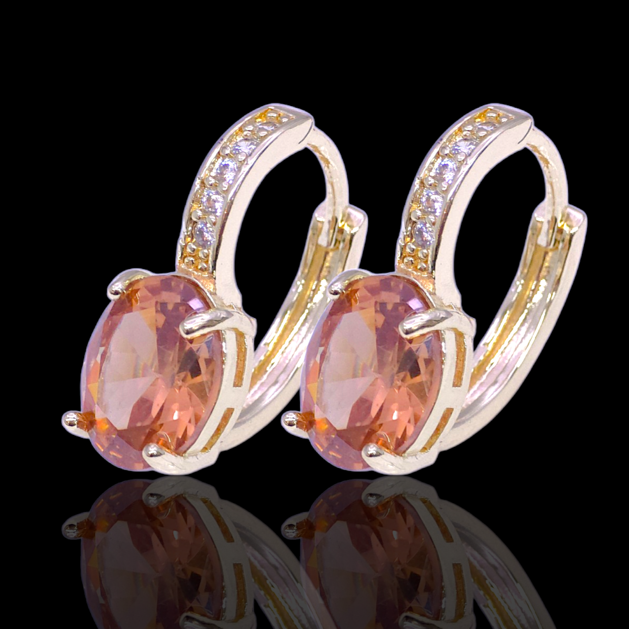 Gold Filled Oro Laminado Highland Gem Zirconia Earrings