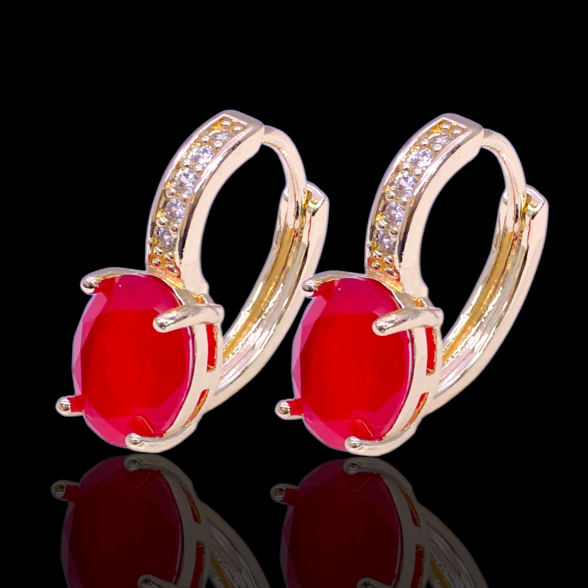 Gold Filled Oro Laminado Highland Gem Zirconia Earrings