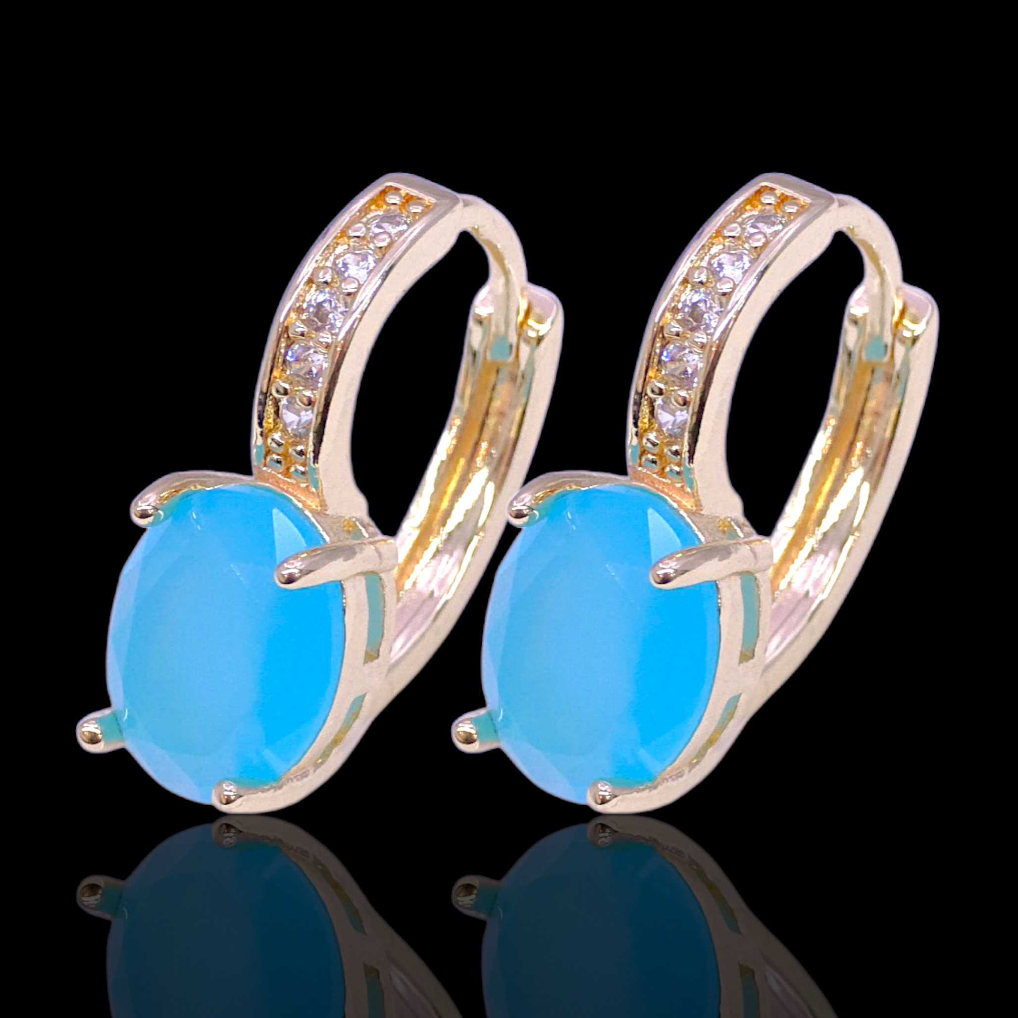 Gold Filled Oro Laminado Highland Gem Zirconia Earrings