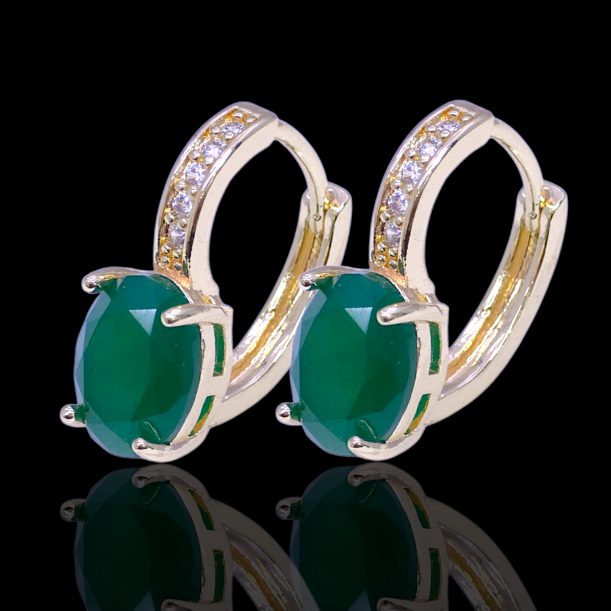 Gold Filled Oro Laminado Highland Gem Zirconia Earrings