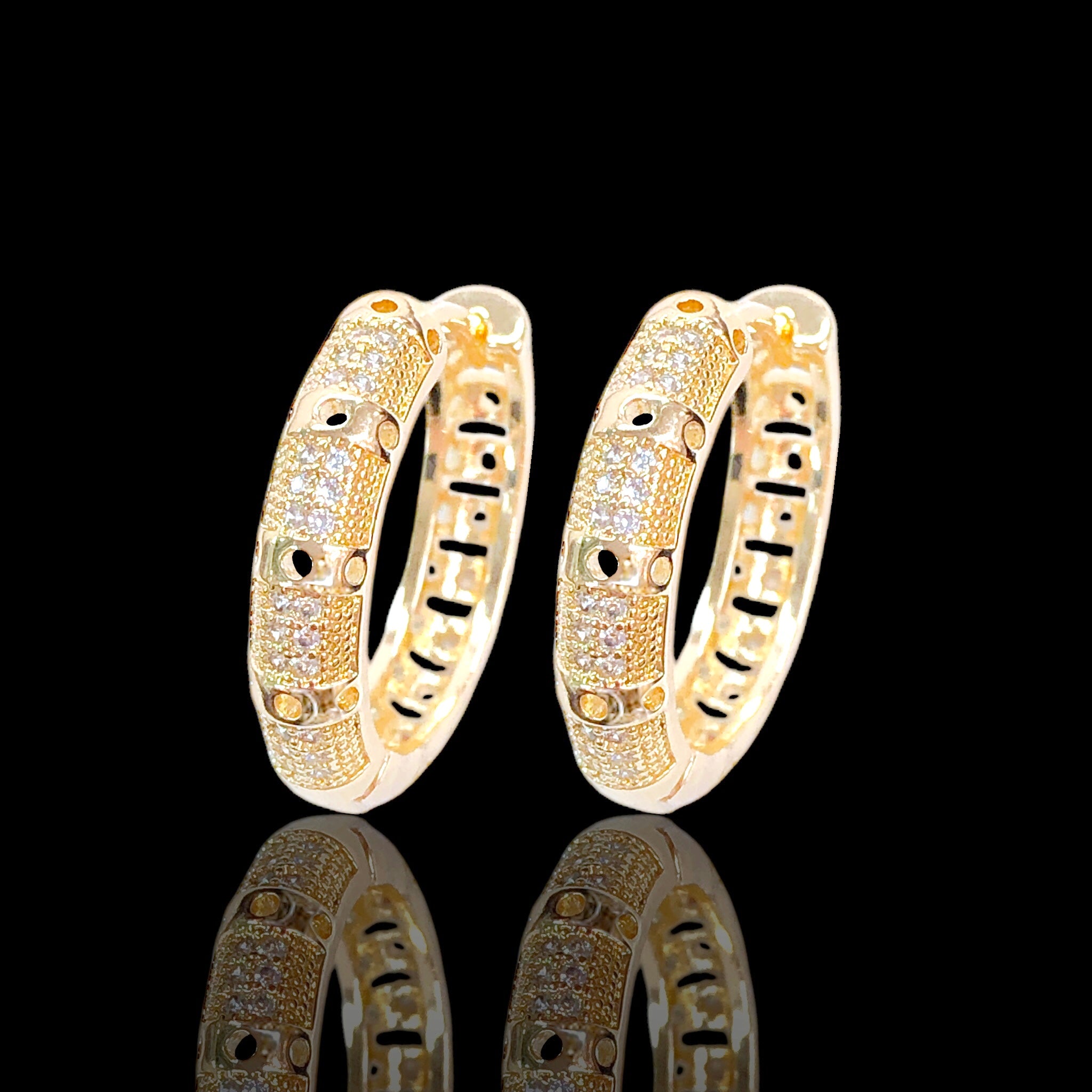 Gold Filled Oro Laminado Icelandic Queen Zirconia Earrings