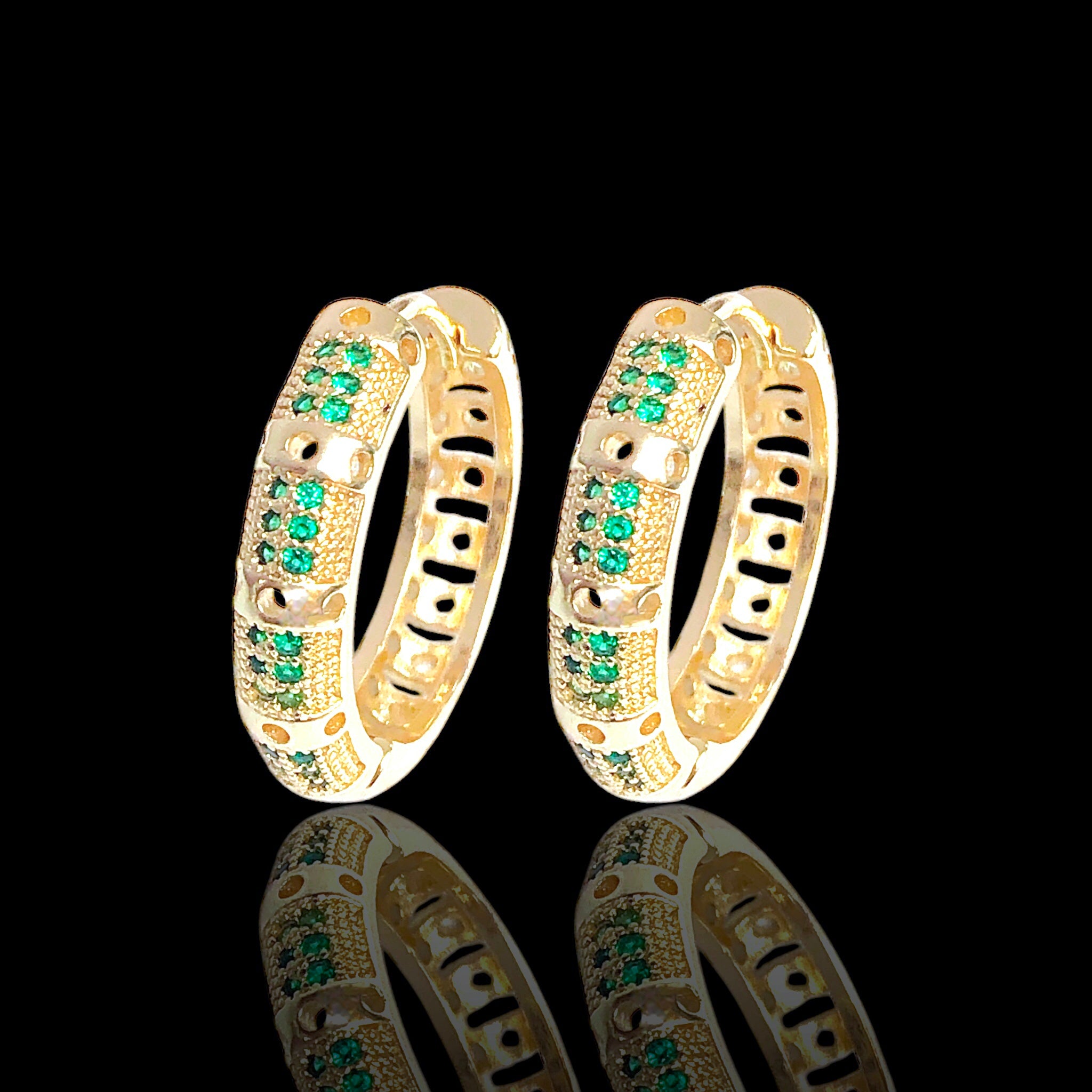 Gold Filled Oro Laminado Icelandic Queen Zirconia Earrings