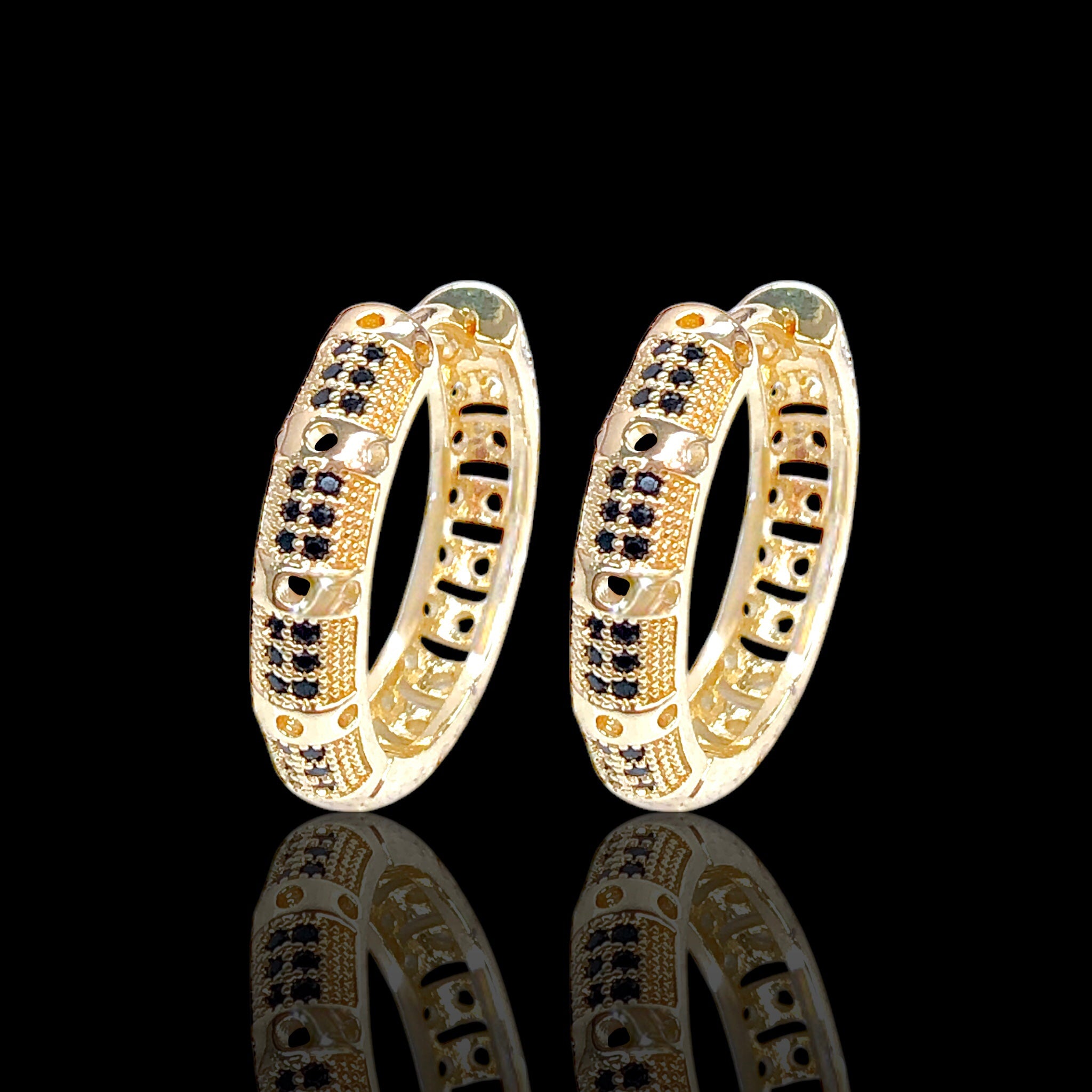 Gold Filled Oro Laminado Icelandic Queen Zirconia Earrings