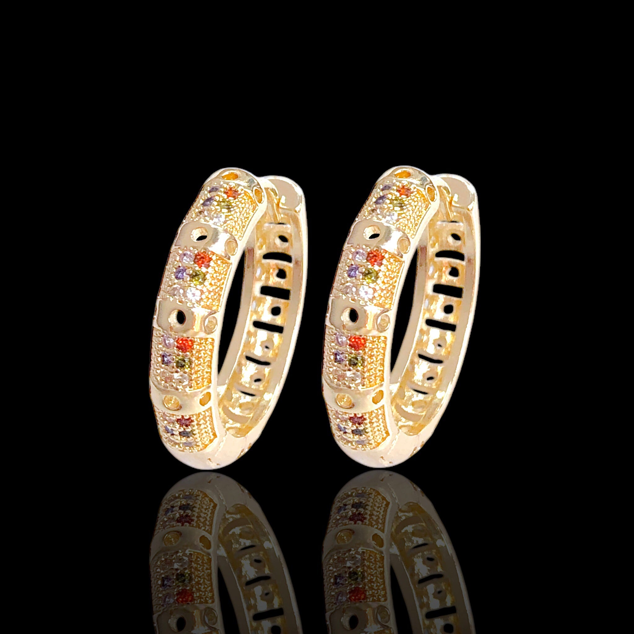 Gold Filled Oro Laminado Icelandic Queen Zirconia Earrings